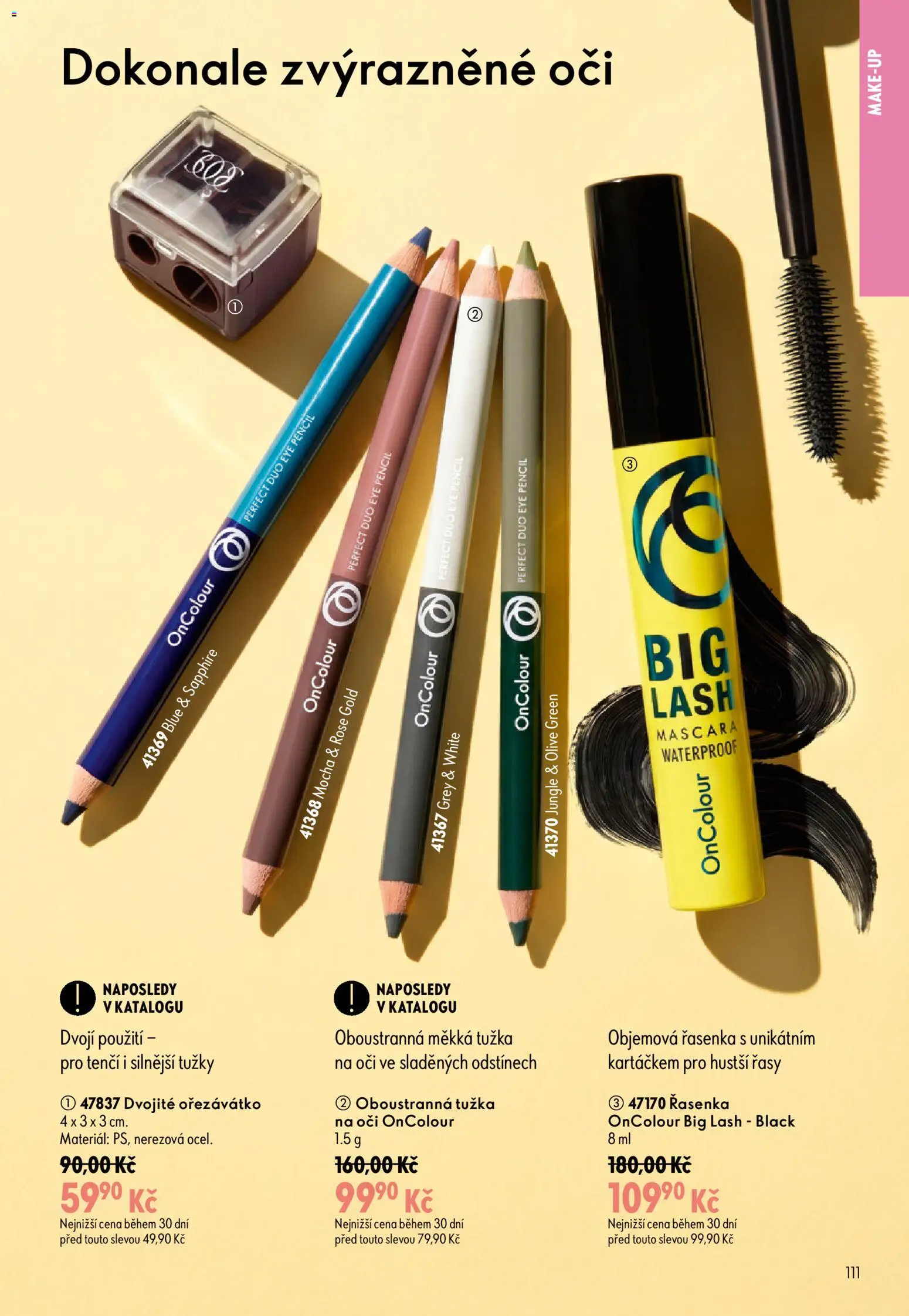 Oriflame katalog č. 13/2026 od 09.09.2026 | Strana: 111 | Produkty: Makeup, Ořezávátko, Tužka, Řasenka