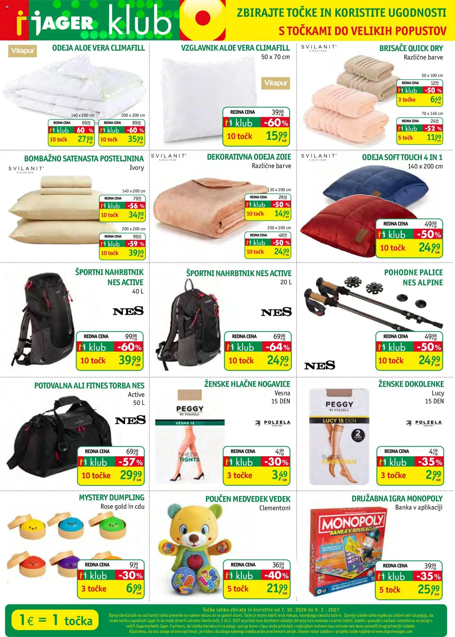 Novi Jager katalog ponudbe – veljaven od 07.10.2026 | Stran: 3 | Izdelki: Aloe Vera, Torba, Posteljnina, Nahrbtnik