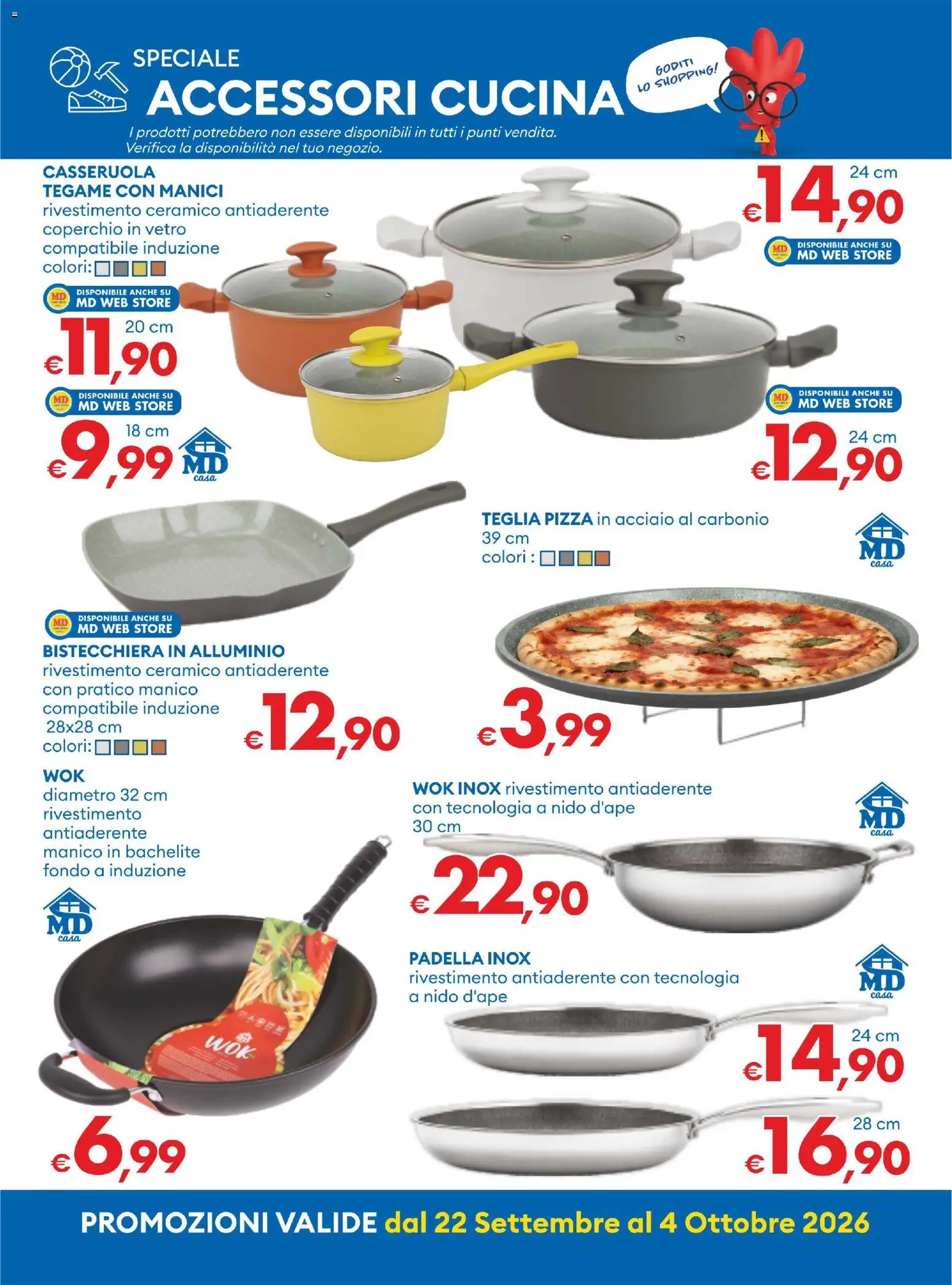 Volantino MD Discount del 22/09/2026 | Pagina: 27 | Prodotti: Bistecchiera, Padella, Casseruola, Alluminio