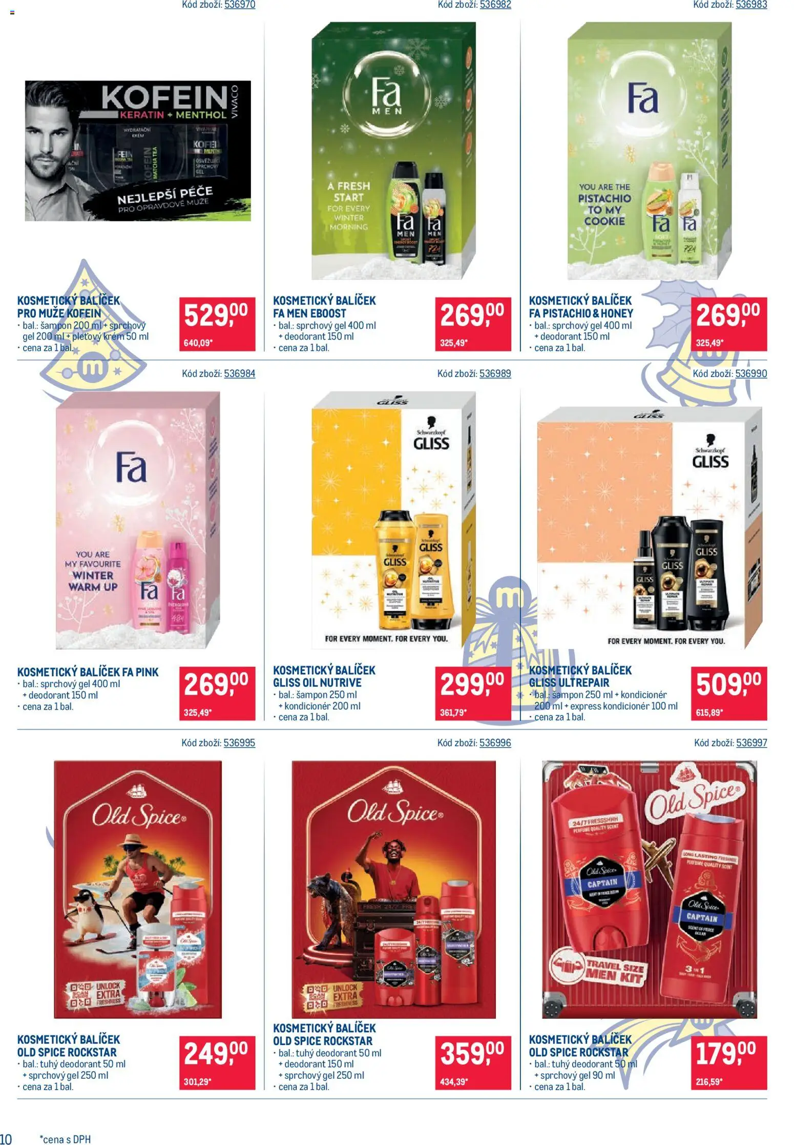 Makro leták - Dárkové balíčky od 21.10.2026 | Strana: 10 | Produkty: Krém, Matcha Tea, Old Spice, Kondicionér