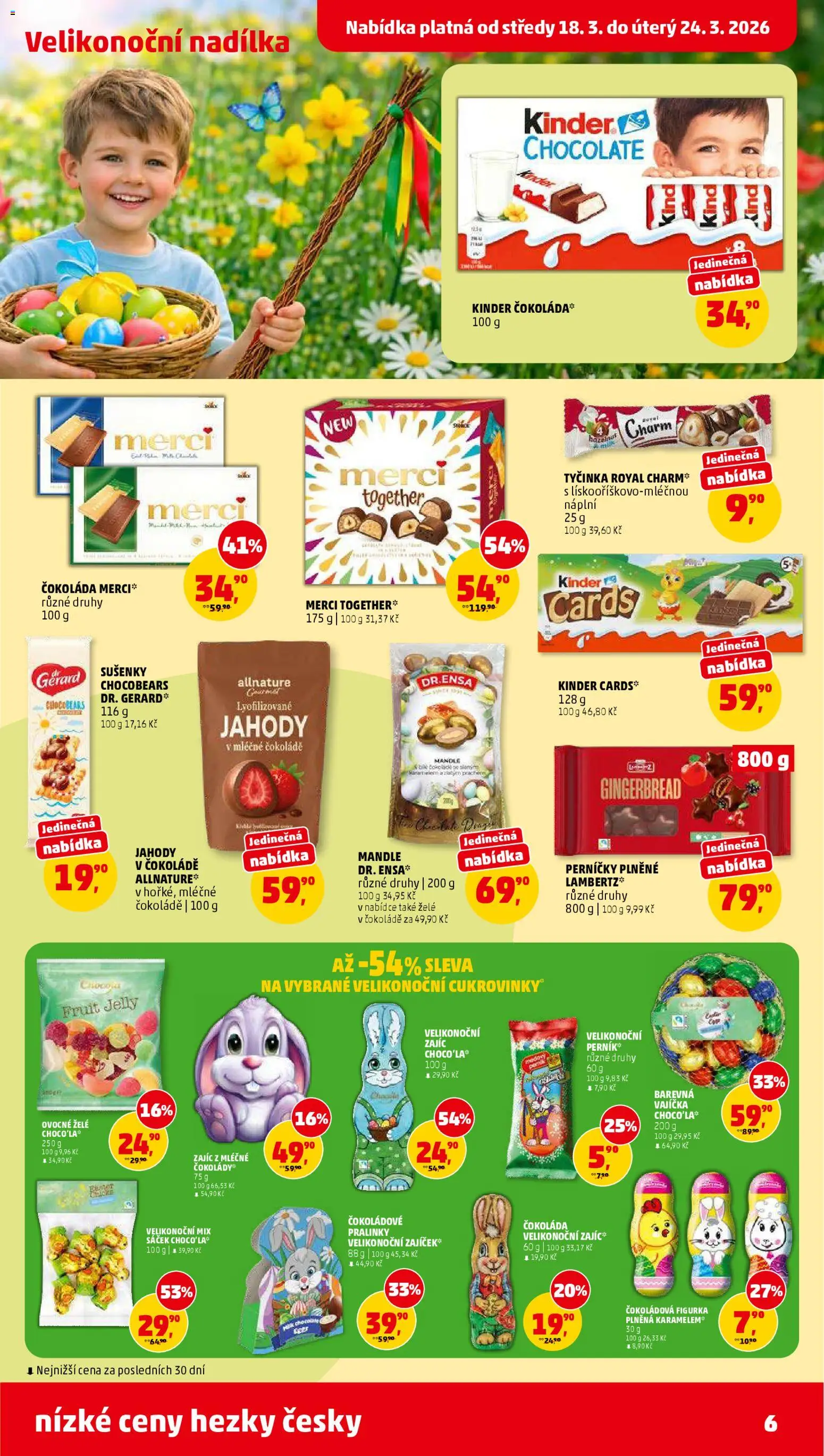 Penny Market leták od 18.03.2026 | Strana: 6 | Produkty: Čokoláda, Jahody, Merci, Mandle