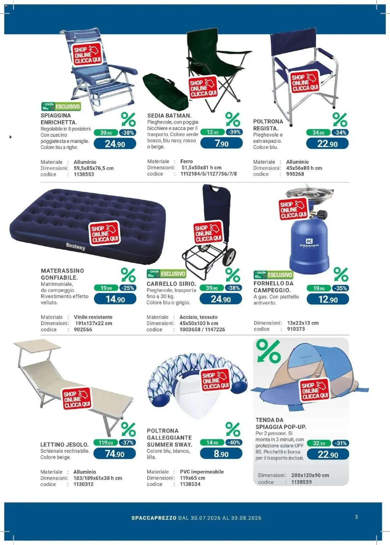 Nuovo CFadda - Spacca Prezzo dal 30/07/2026 > offerte anteprima 🛍️ | Pagina: 3 | Prodotti: Carrello, Bicchiere, Alluminio, Fornello
