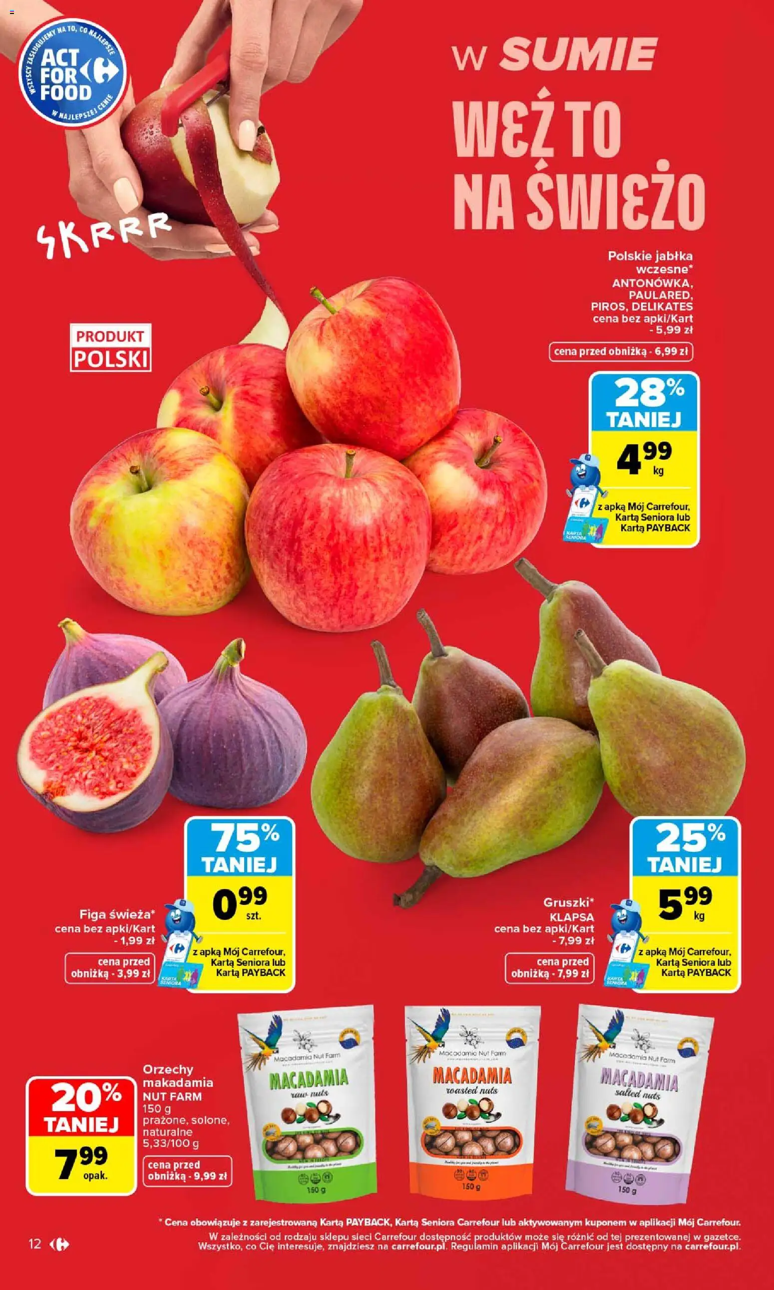 Carrefour gazetka od 24.08.2026 | Strona: 14 | Produkty: Karta, Orzechy makadamia, Jabłka, Orzechy