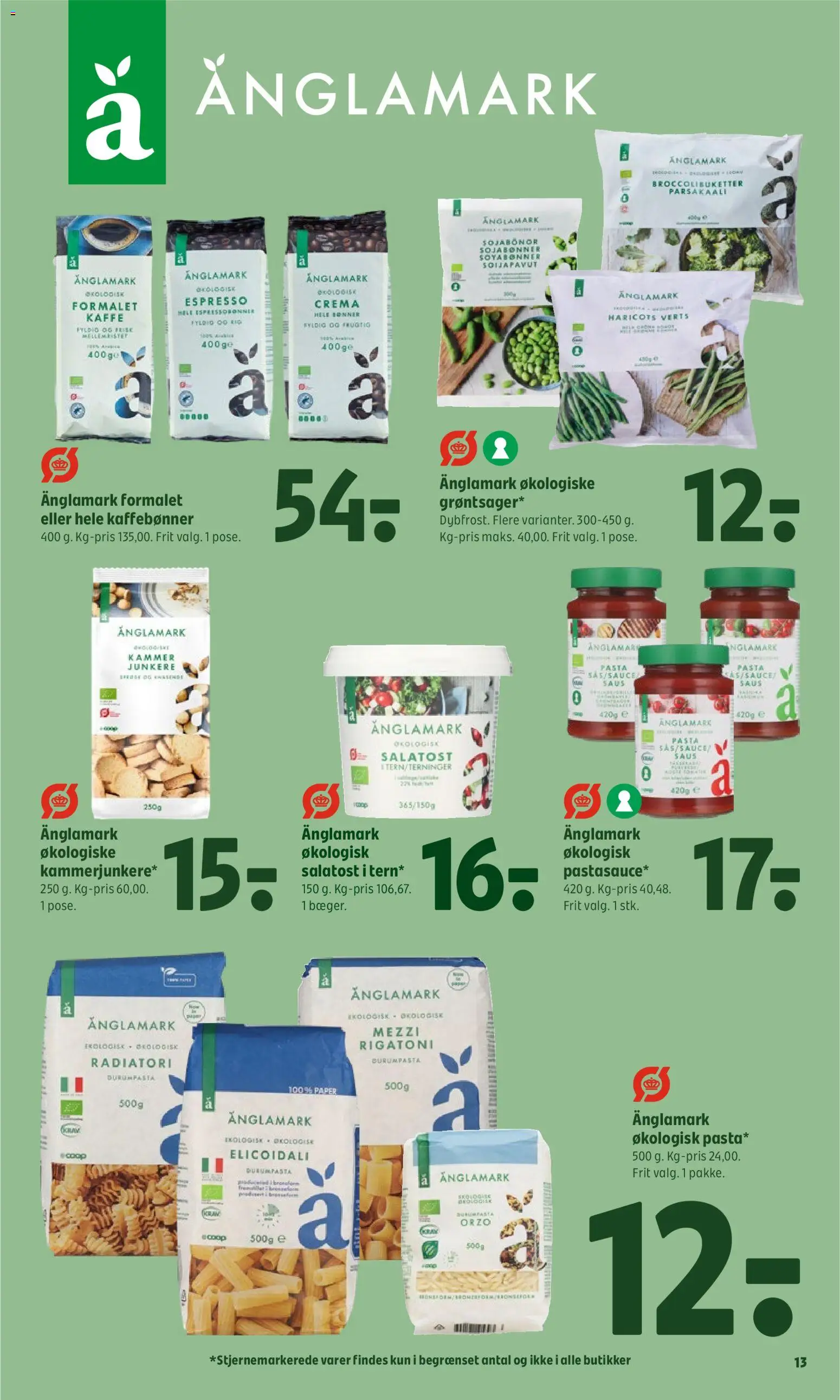 Coop 365 tilbudsavis – gyldig fra 13/08/2026 | Side: 17 | Produkter: Kaffe, Pasta, Salatost, Soyabønner