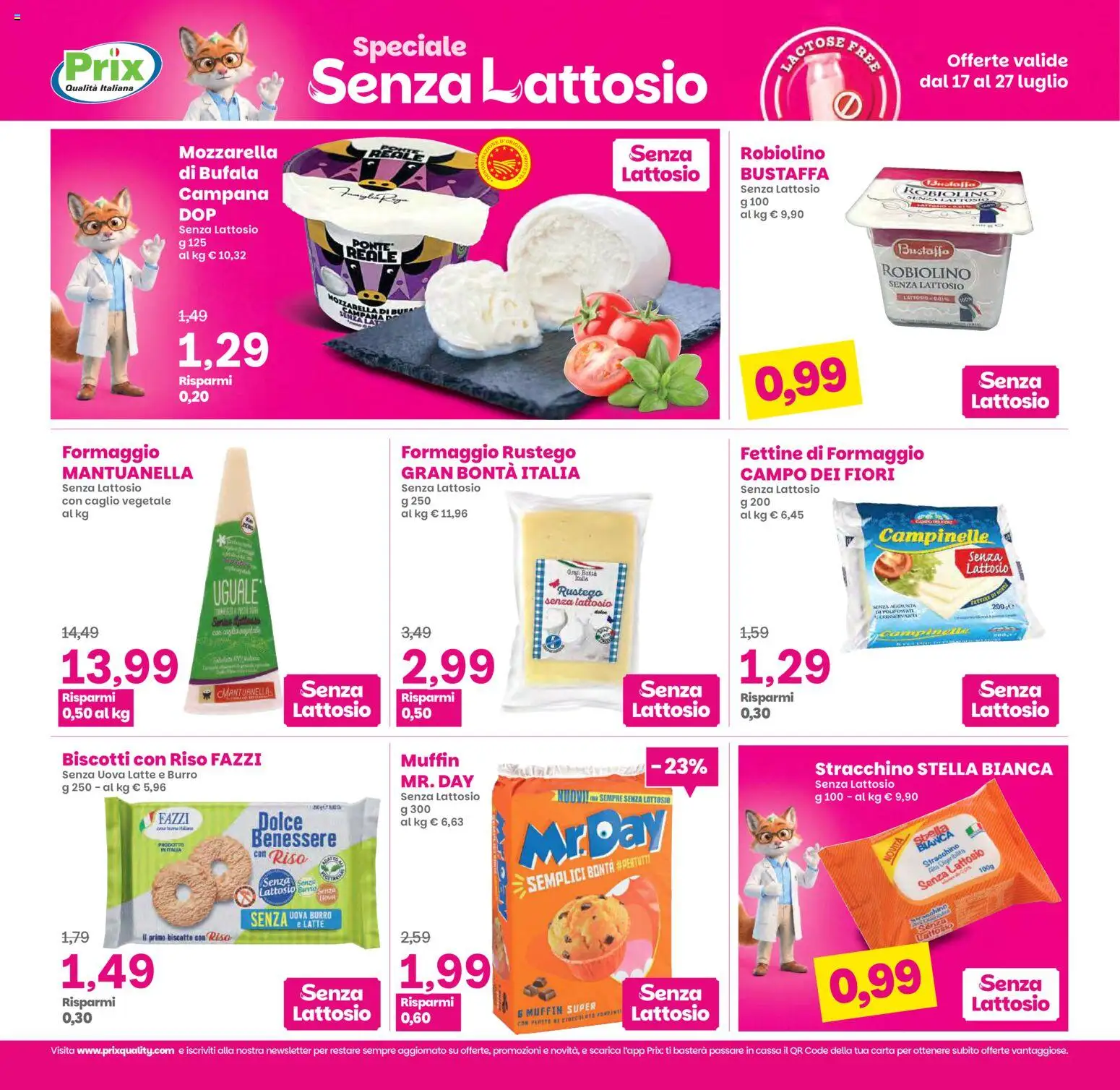 Volantino Prix del 17/07/2026 | Pagina: 14 | Prodotti: Biscotti, Latte, Burro, Fiori