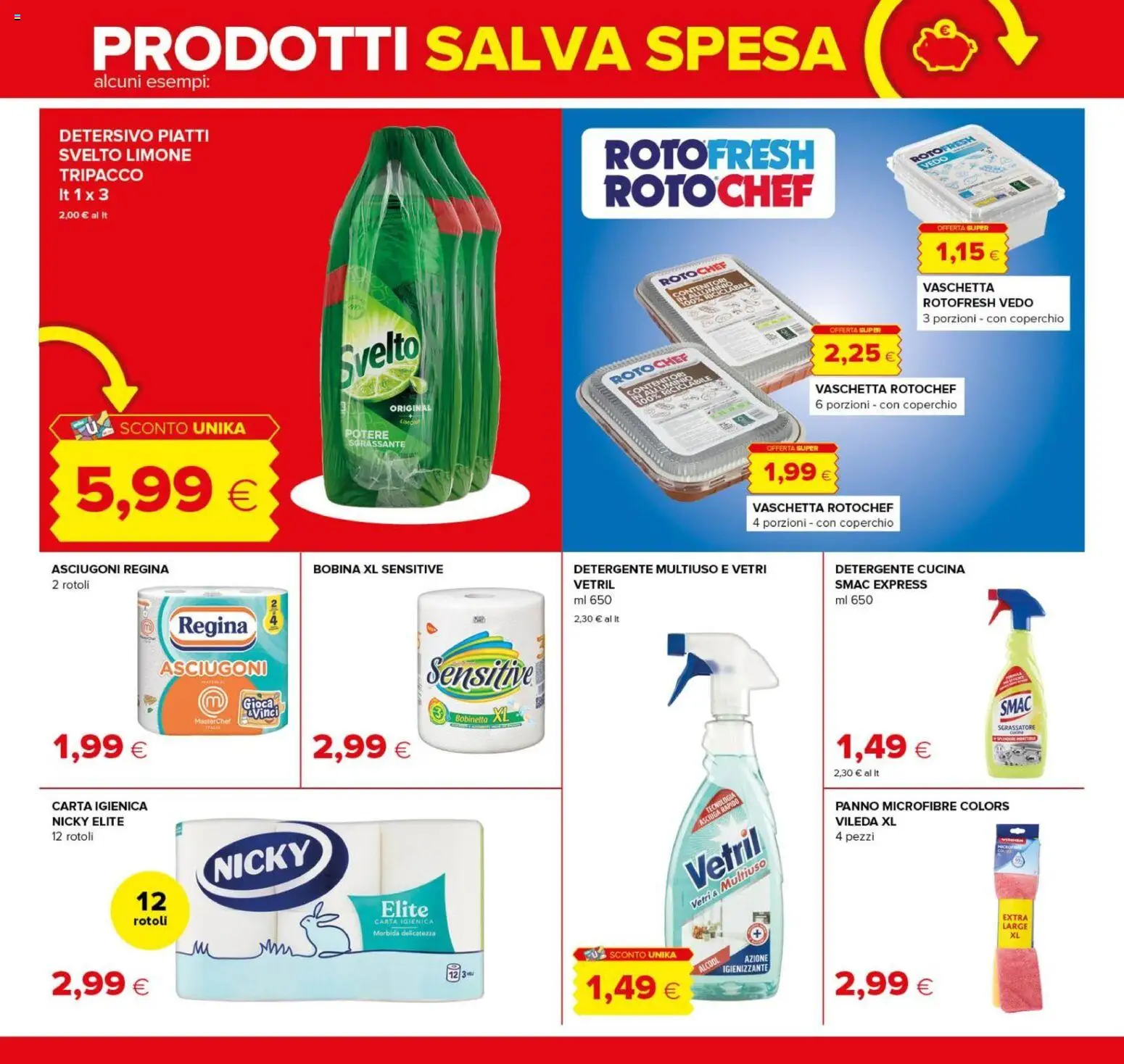 Volantino Oasi del 08/10/2026 | Pagina: 18 | Prodotti: Carta igienica, Piatti, Sgrassatore, Limone