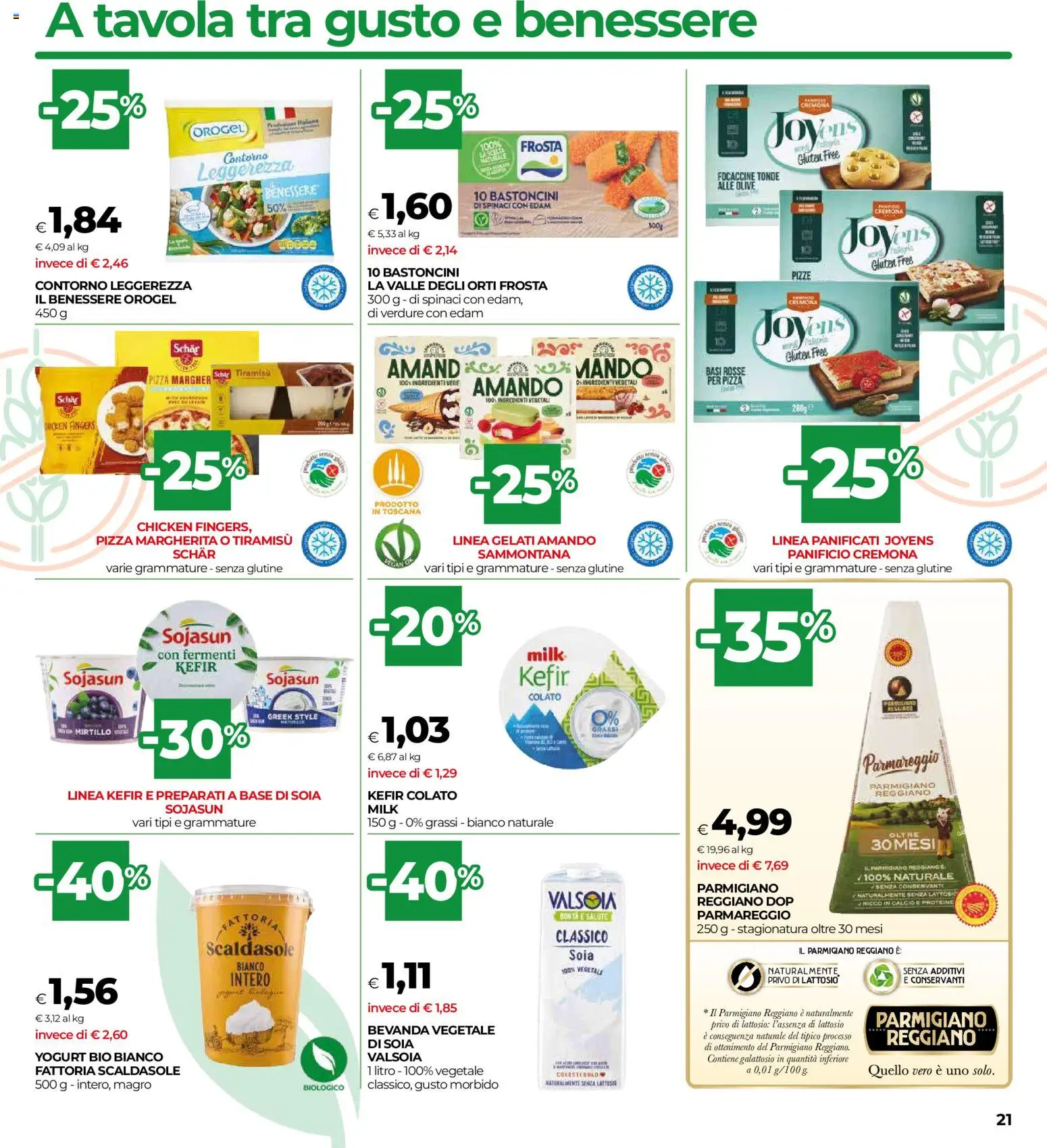 Volantino COOP del 16/07/2026 | Pagina: 21 | Prodotti: Olive, Spinaci, Parmigiano reggiano, Parmigiano