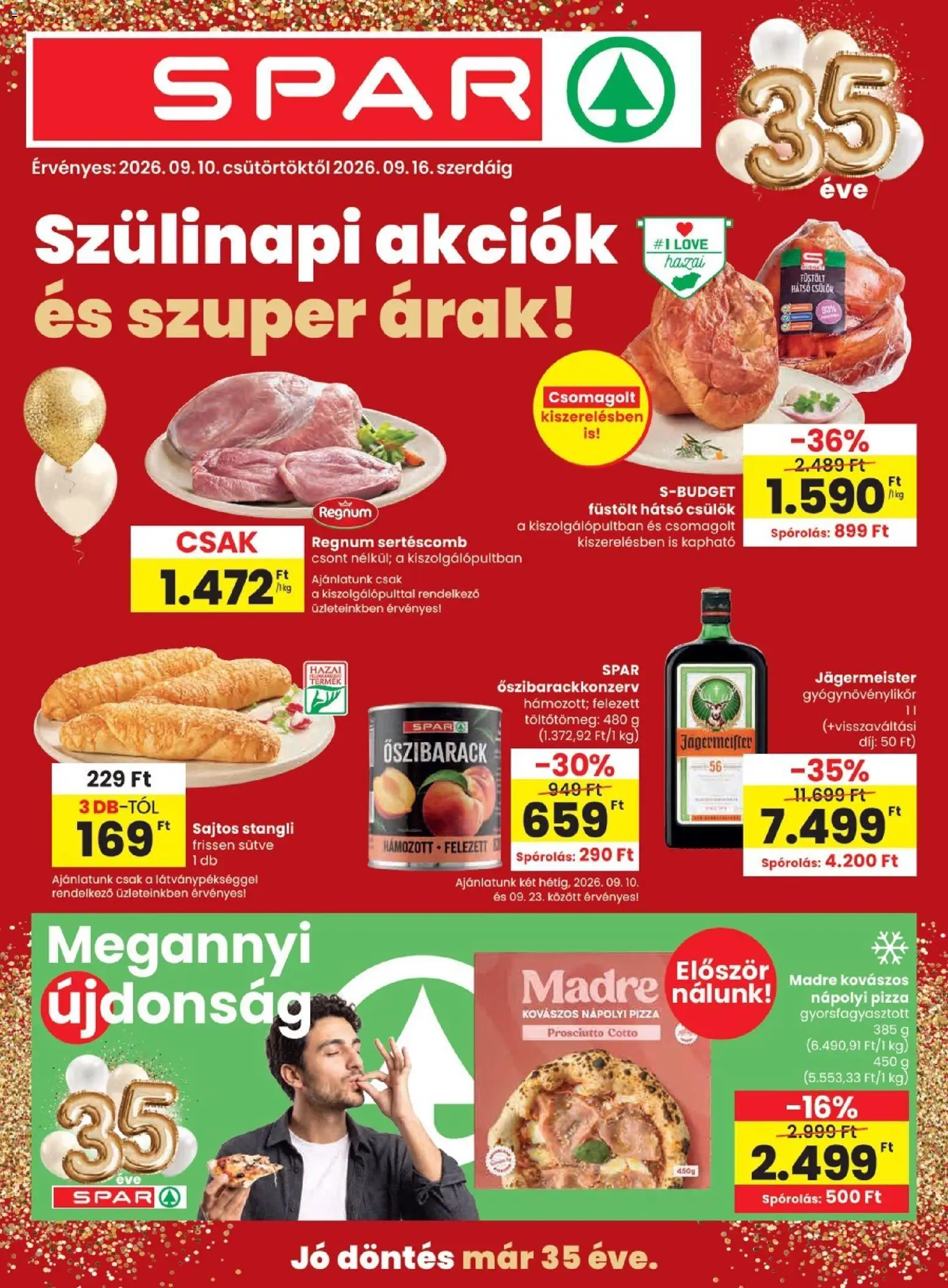 Spar akciós ujság - amely érvényes a következő dátumtól: 2026.09.10. | Oldal: 1