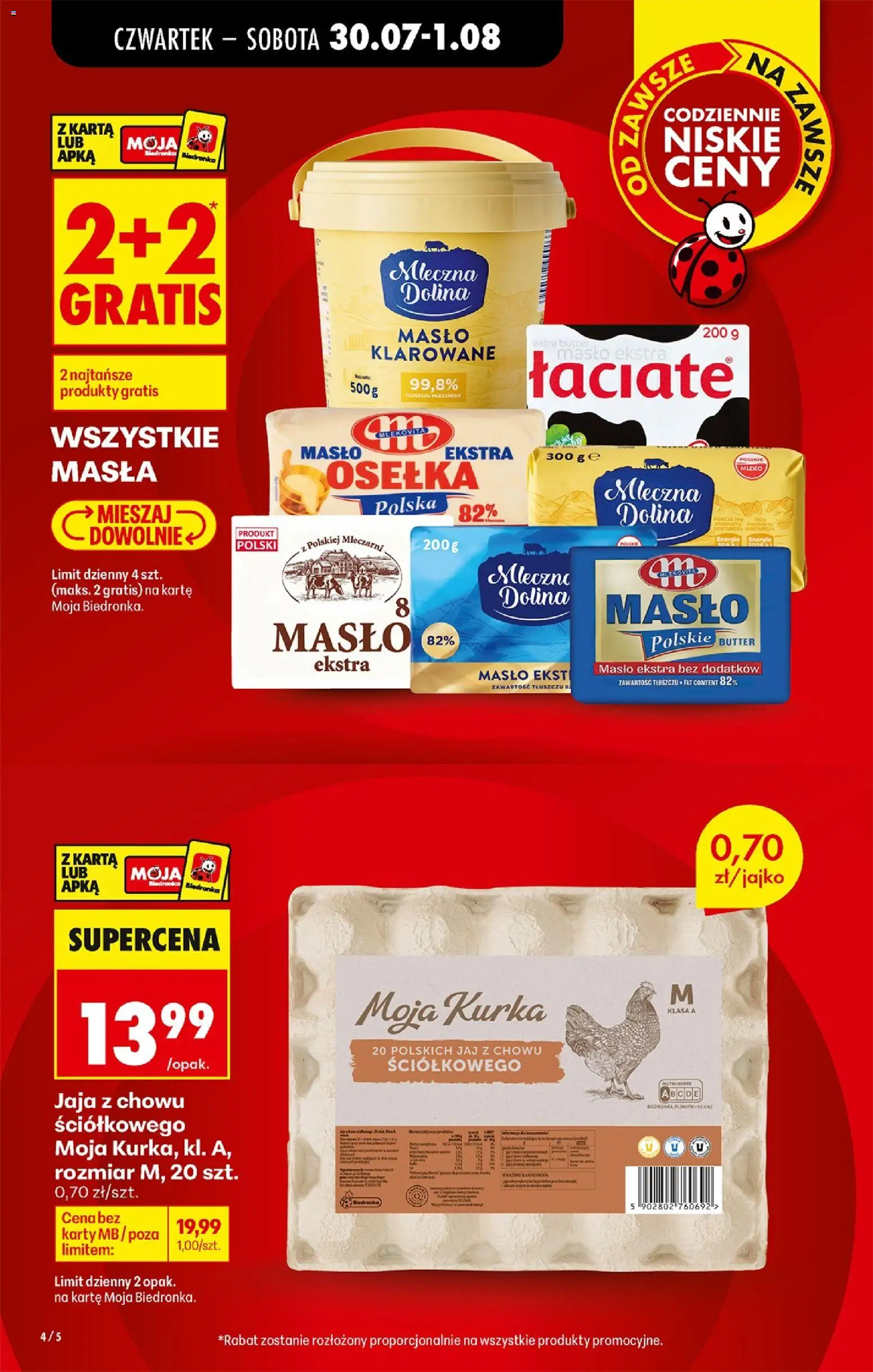 Biedronka Polsko leták - Codziennie niskie ceny od 30.07.2026 | Strana: 10 | Produkty: Mléko, Máslo, Karty