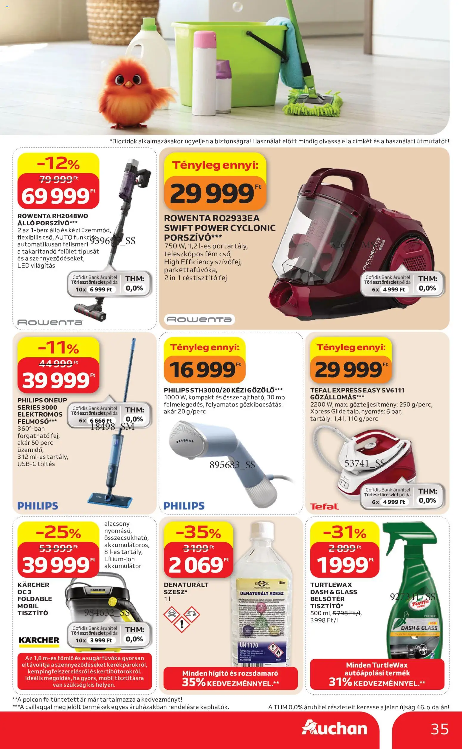 Auchan akciós ujság - amely érvényes a következő dátumtól: 2026.08.06. | Oldal: 35 | Termékek: Álló porszívó, Tefal, Porszívó, Akkumulátor