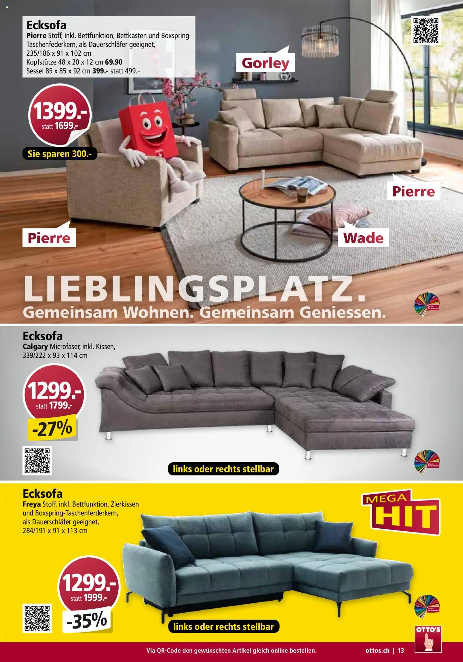 Otto's Aktionen Möbelflyer – gültig ab 01.07.2026 | Seite: 13 | Produkte: Sessel, Ecksofa