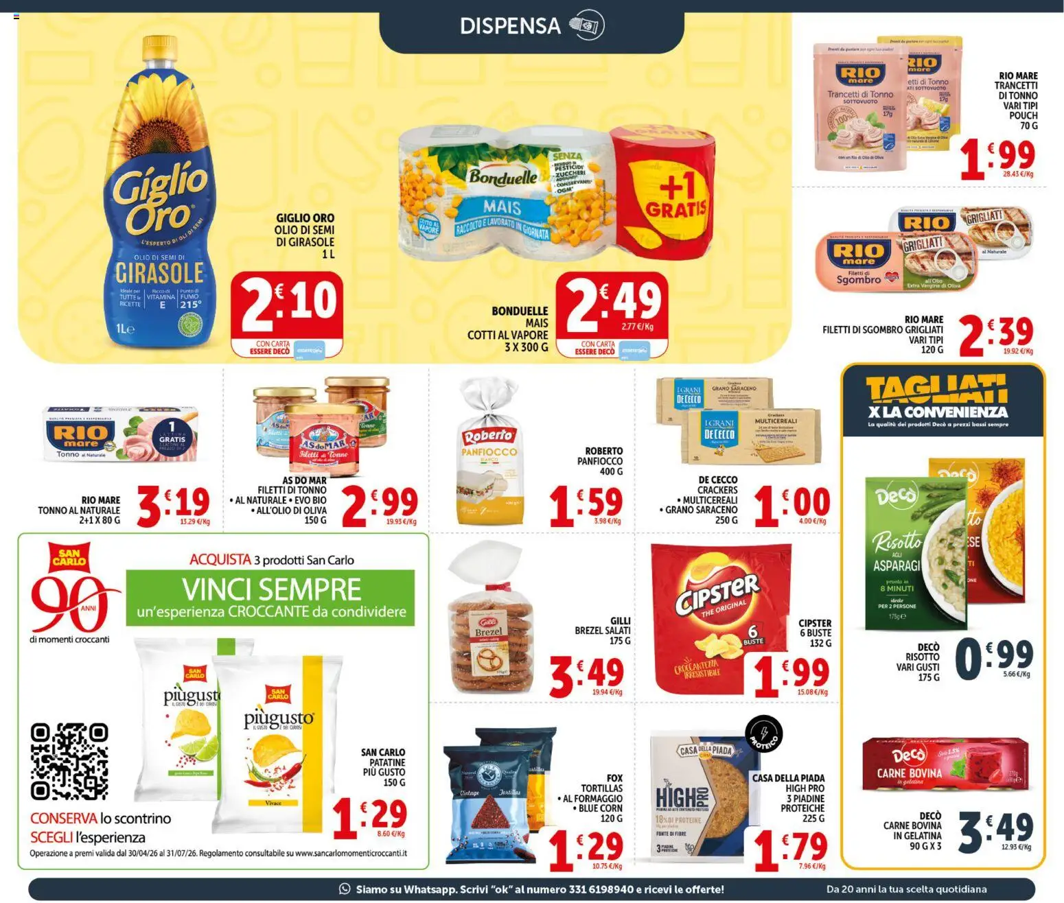 Volantino Decò del 20.05.2026 | Pagina: 15 | Prodotti: Tortillas, Tonno al naturale, Mais, Sgombro