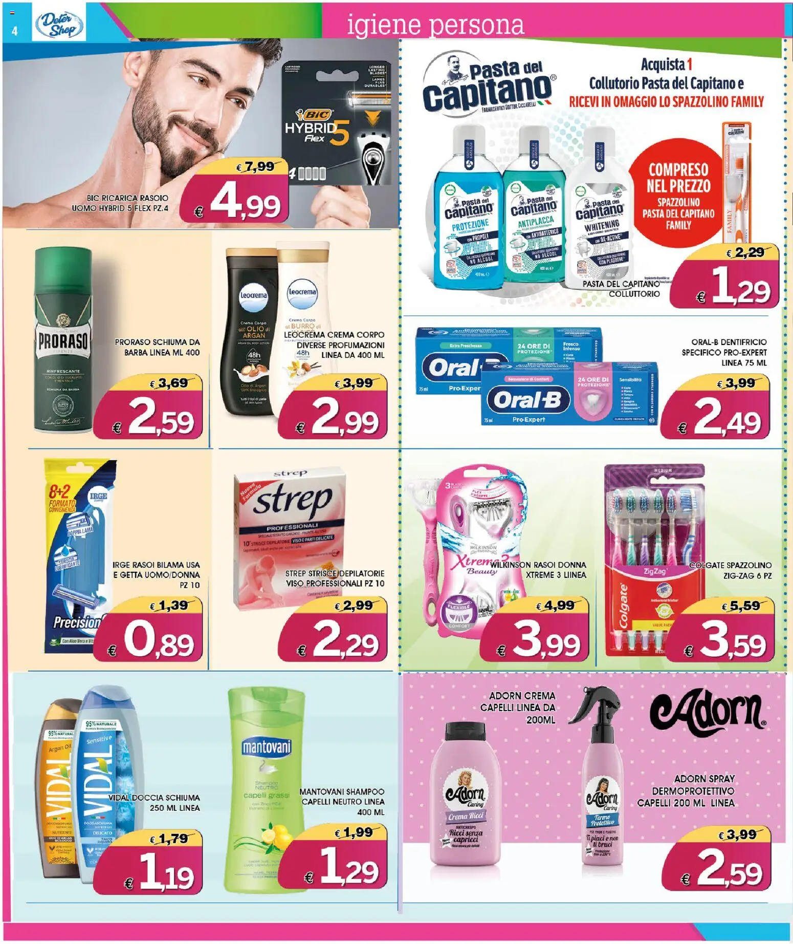 Volantino Deter Shop del 01/08/2026 | Pagina: 4 | Prodotti: Dentifricio, Olio, Aloe vera, Doccia