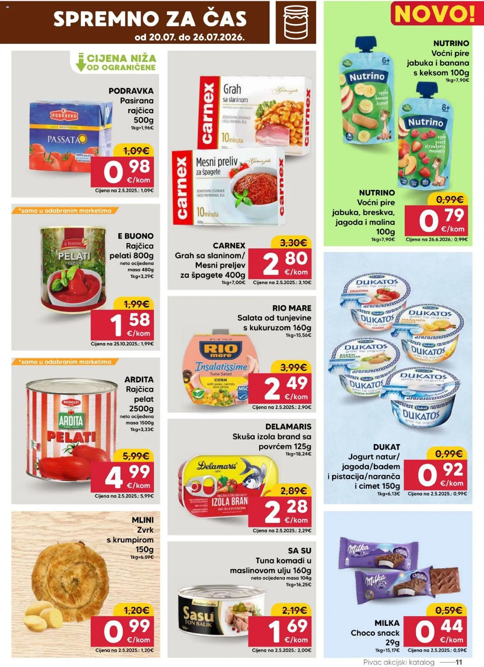 Pivac katalog | vrijedi od 20.07.2026 | Stranica: 11 | Proizvodi: Rio Mare, Grah, Milka, Jabuka