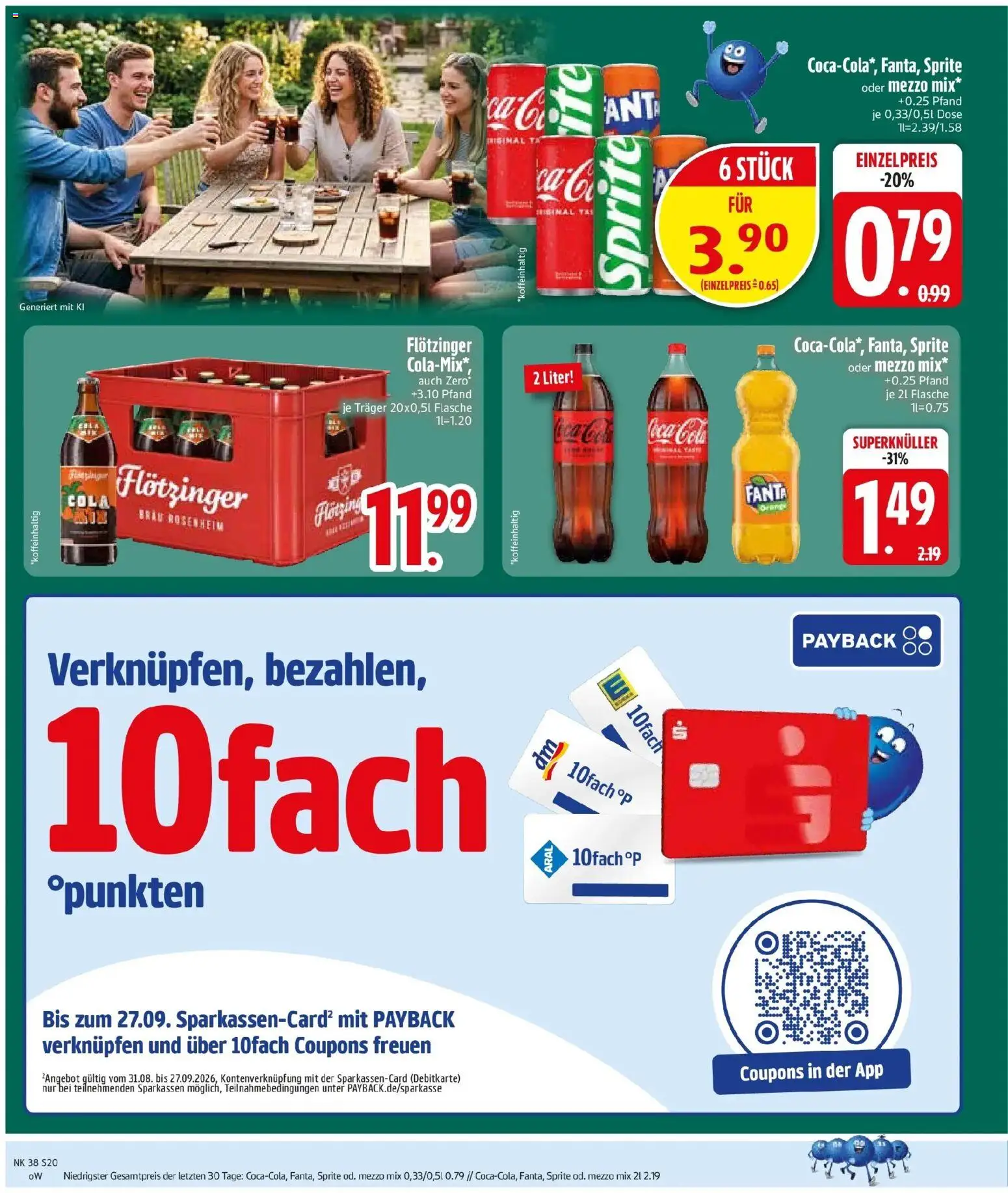 Edeka Prospekt Vilsbiburg (ab 14.09.2026) » Angebote Online | Seite: 22 | Produkte: Mezzo mix, Coca cola, Fanta, Cola
