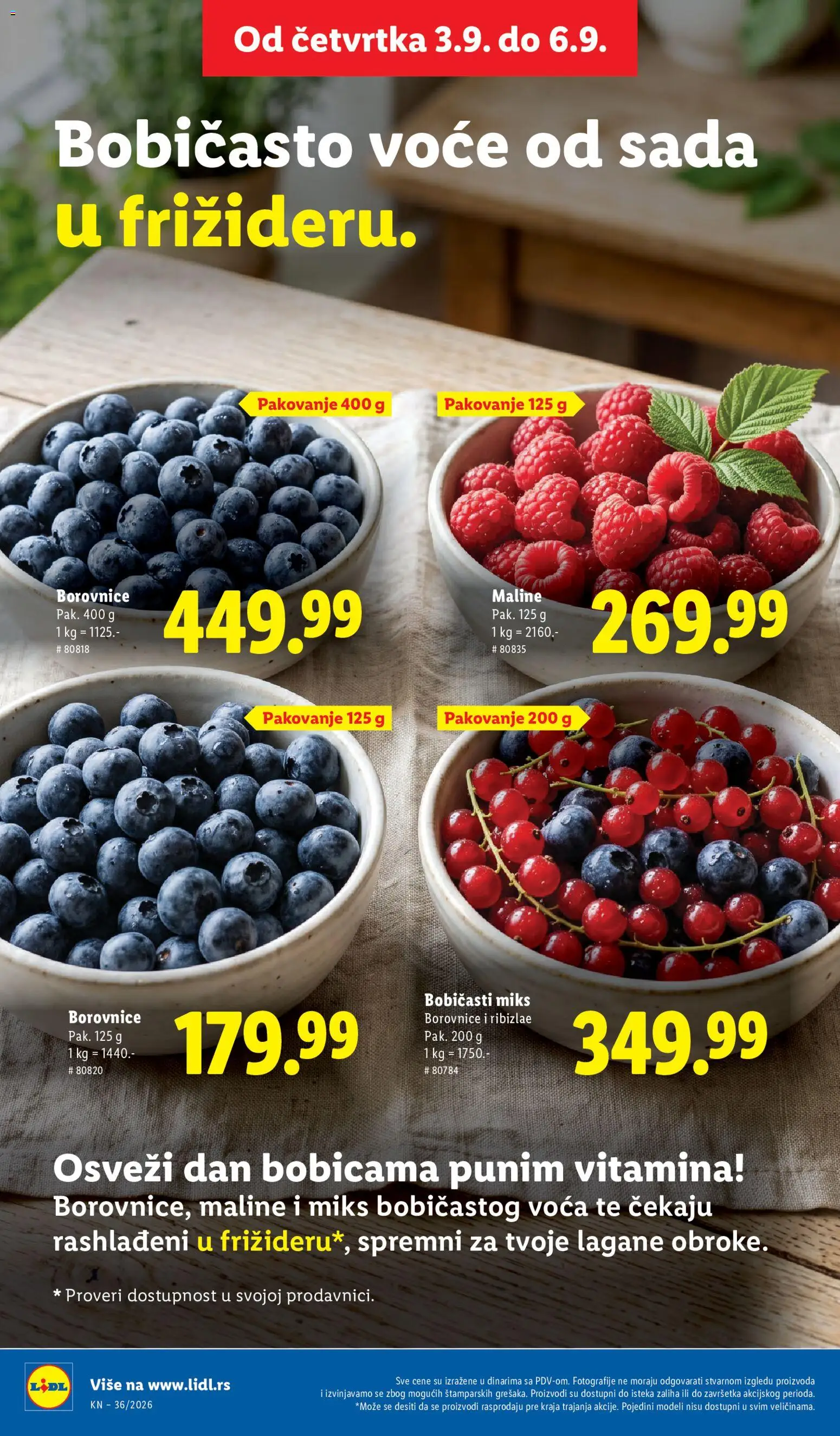 Lidl katalog - važi od 03.09.2026 | Strana: 22 | Proizvode: Voće, Pakovanje, Borovnice