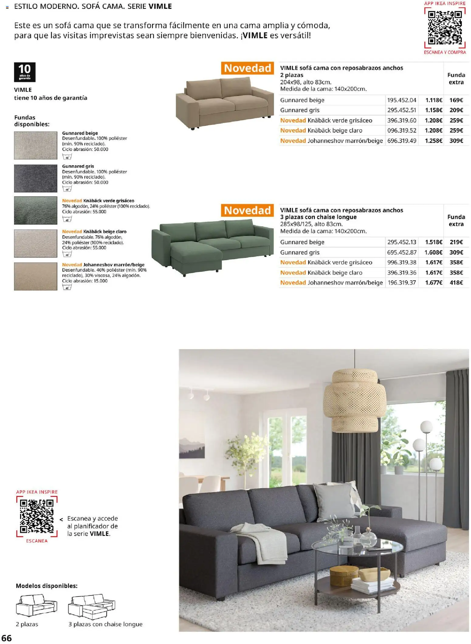 IKEA - Sofás │ válido desde el 28/09/2026 | Página: 66 | Productos: Funda, Sofá cama, Cama, Sofá