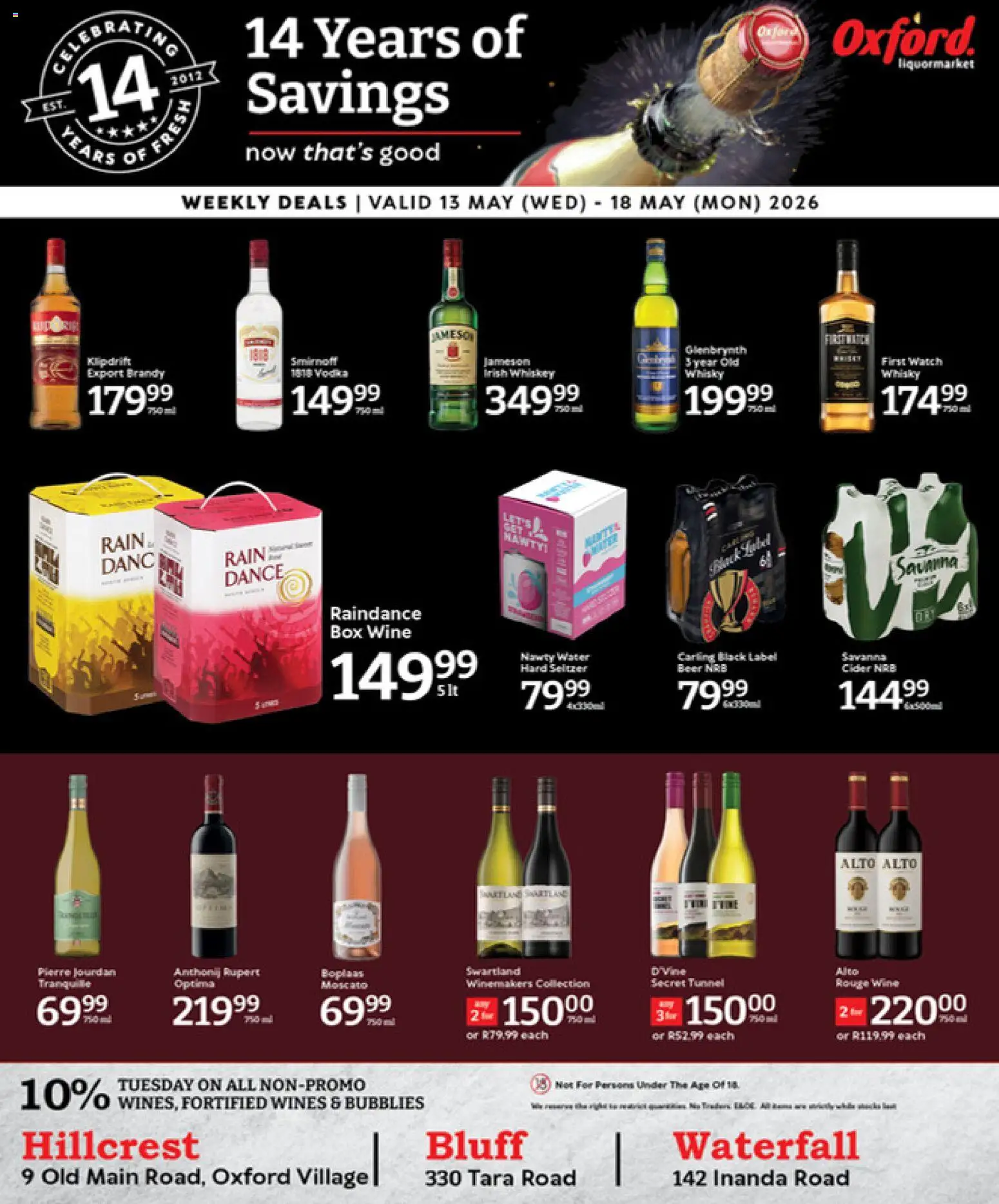 New Oxford Freshmarket catalogue – valid from 02/09/2026 | Page: 19 | Products: Box, Brandy, Wine, Whiskey