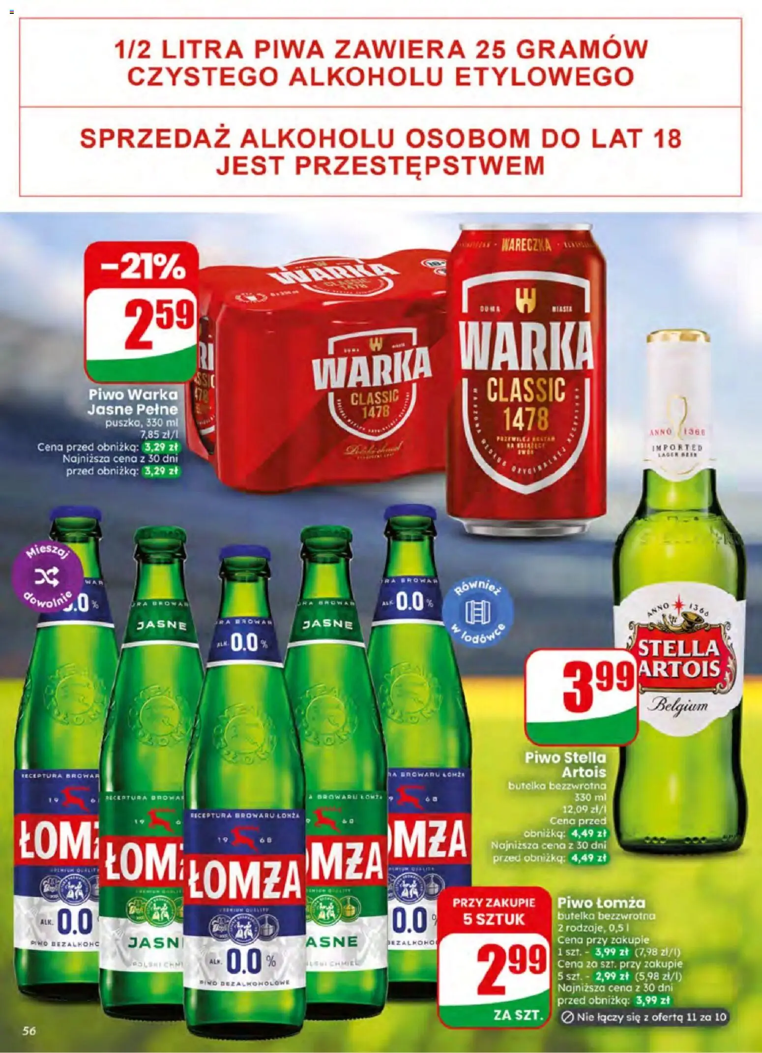 Dino gazetka od 01.07.2026 | Strona: 56 | Produkty: Warka, Piwo Warka, Piwo