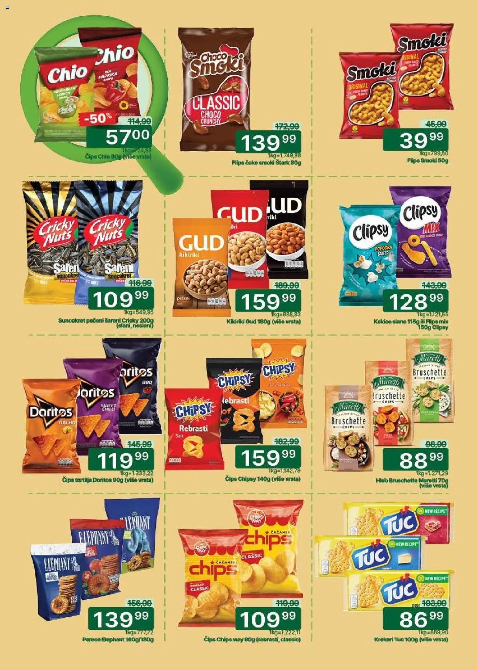 Univerexport katalog - važi od 27.04.2026 | Strana: 20 | Proizvode: Čips, Tortilja, Paprika, Hleb
