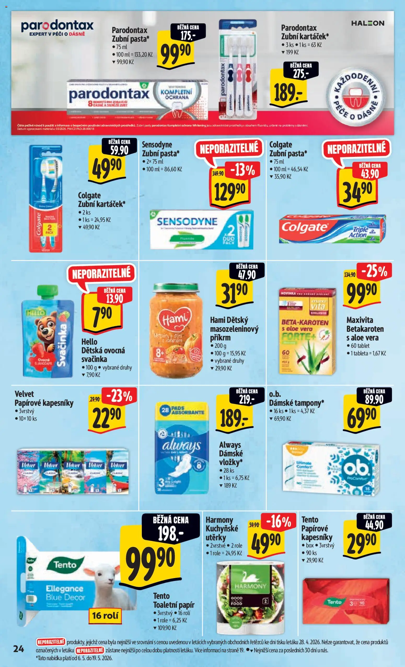Albert leták - Hypermarket od 06.05.2026 | Strana: 32 | Produkty: Box, Utěrky, Toaletní papír, Tablet