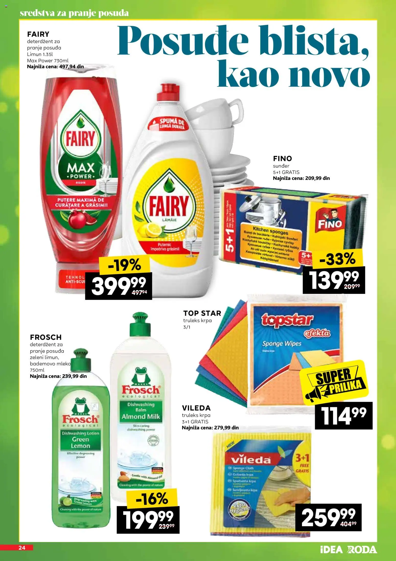 Idea katalog - važi od 11.07.2026 | Strana: 24 | Proizvode: Deterdžent, Mleko, Vileda, Limun