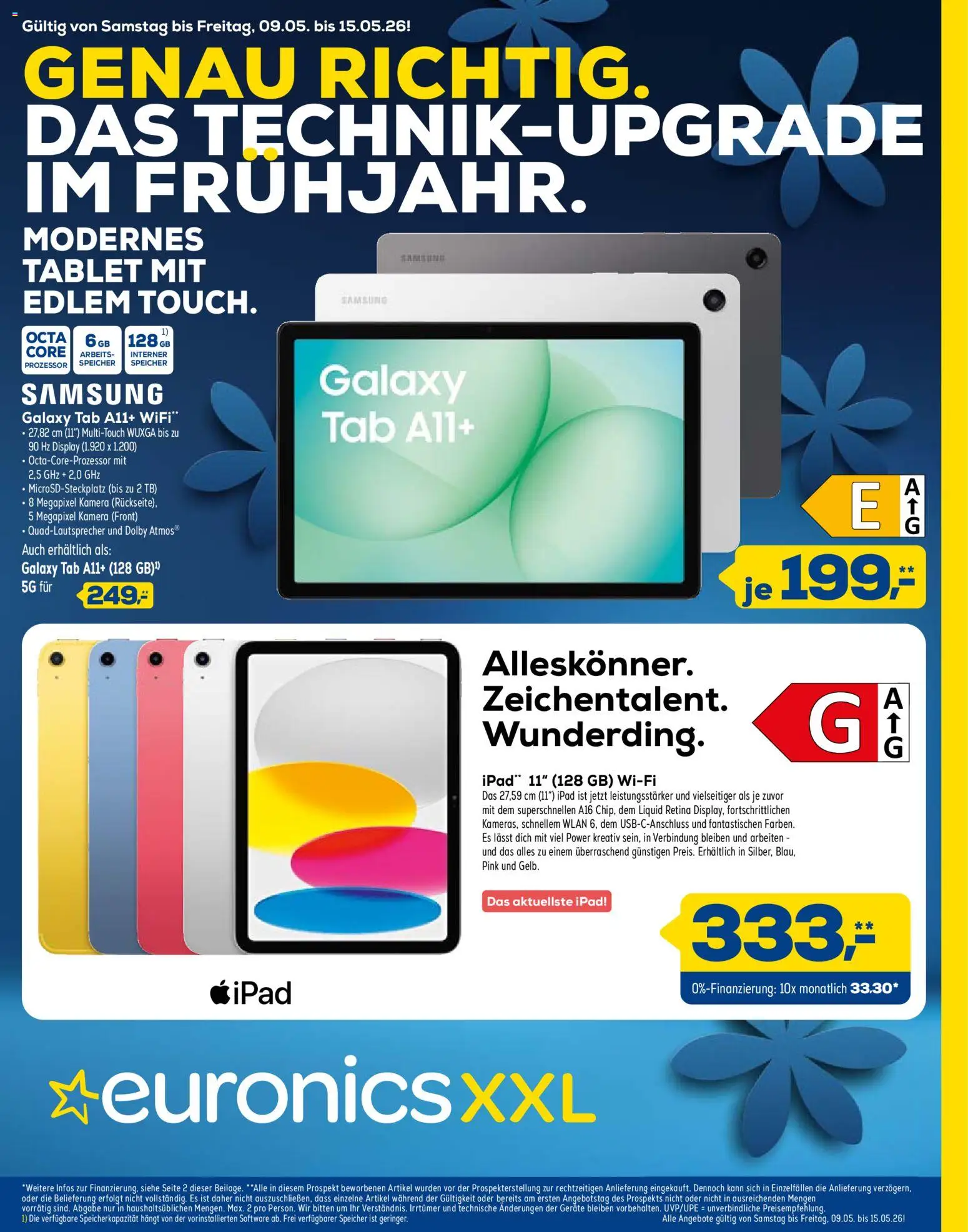 Euronics Das Technik-Upgrade im Frühjahr – gültig ab 09.05.2026 | Seite: 1 | Produkte: Kamera, Ipad, Samsung, Tablet