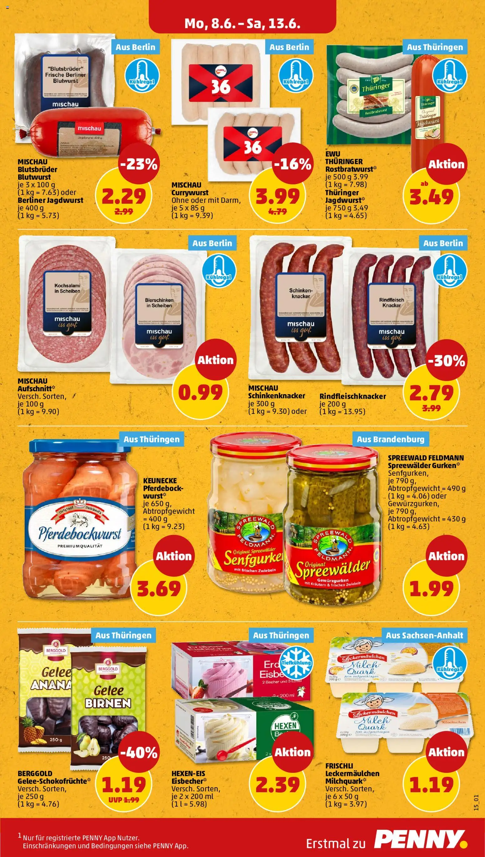 Penny Prospekt – gültig ab 08.06.2026 | Seite: 17 | Produkte: Berliner, Zwiebeln, Schinken, Gurken