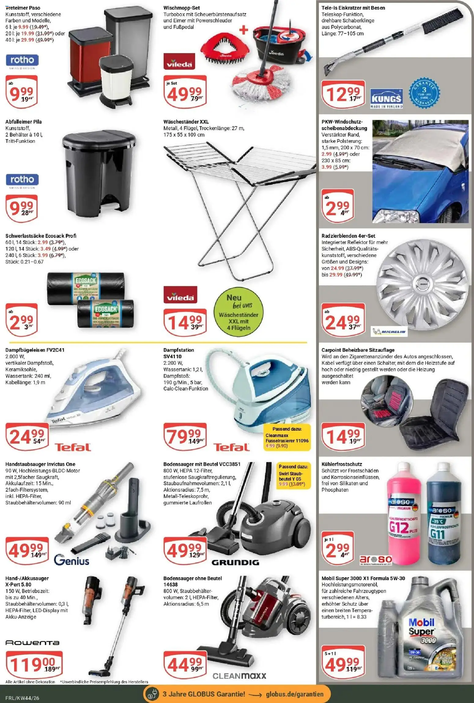 Globus Prospekt Freilassing (ab 26.10.2026) » Angebote online | Seite: 25 | Produkte: Kabel, Abfalleimer, Waschestander