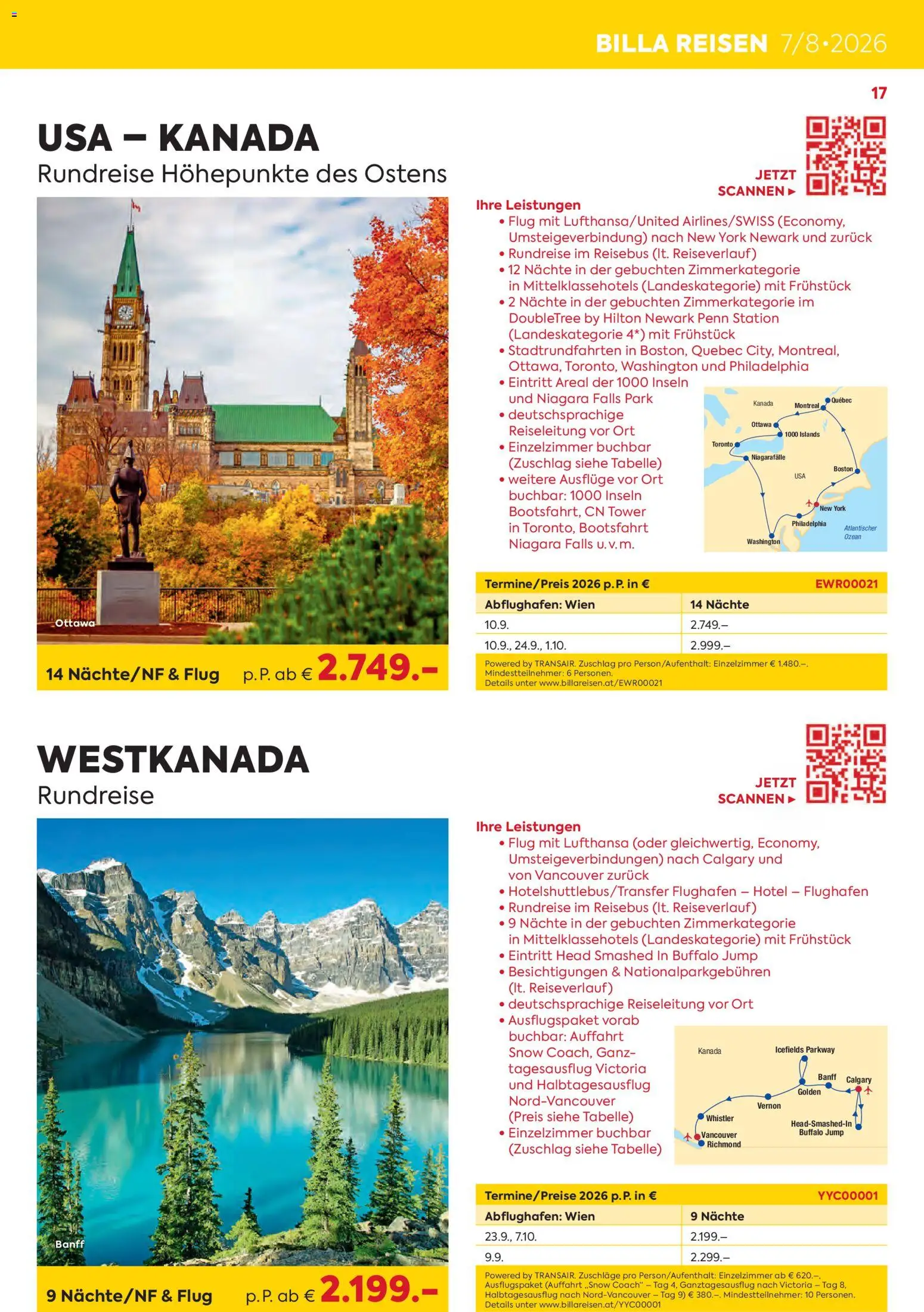Billa - Billa Reise Kreuzfahrten Rundreise Erlebnisreisen gültig ab 01.07.2026 | Seite: 17