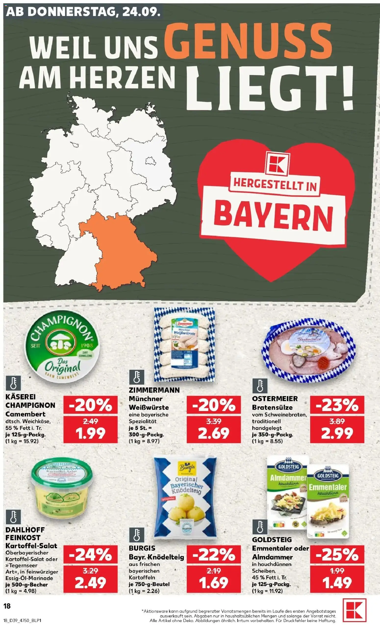Prospekt Kaufland ab 21.09.2026 » Angebote Online zum Blättern | Seite: 30 | Produkte: Camembert, Kartoffeln