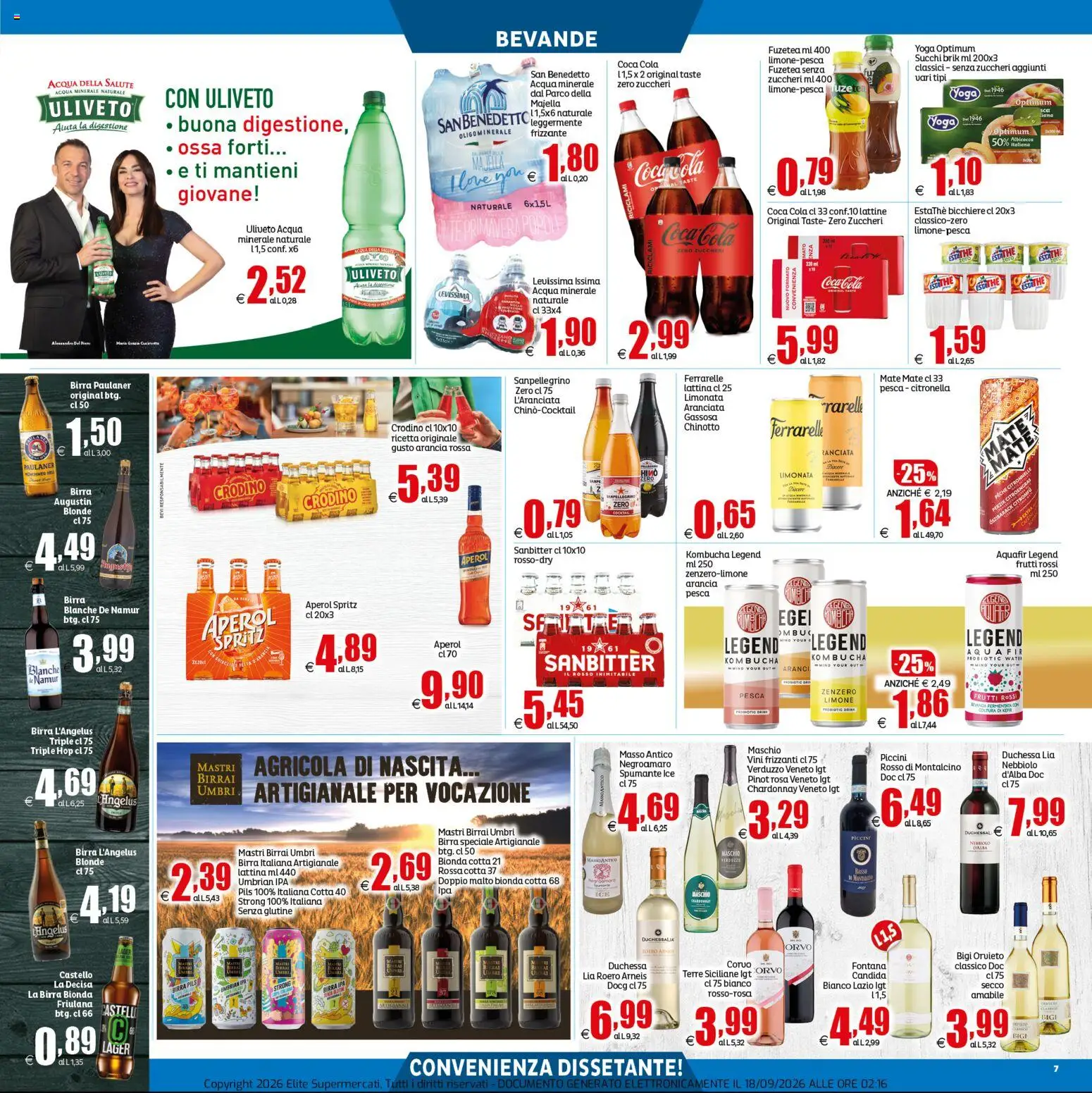 Volantino Elite Supermercati del 18/09/2026 | Pagina: 7 | Prodotti: Limonata, Citronella, Bicchiere, Coca Cola