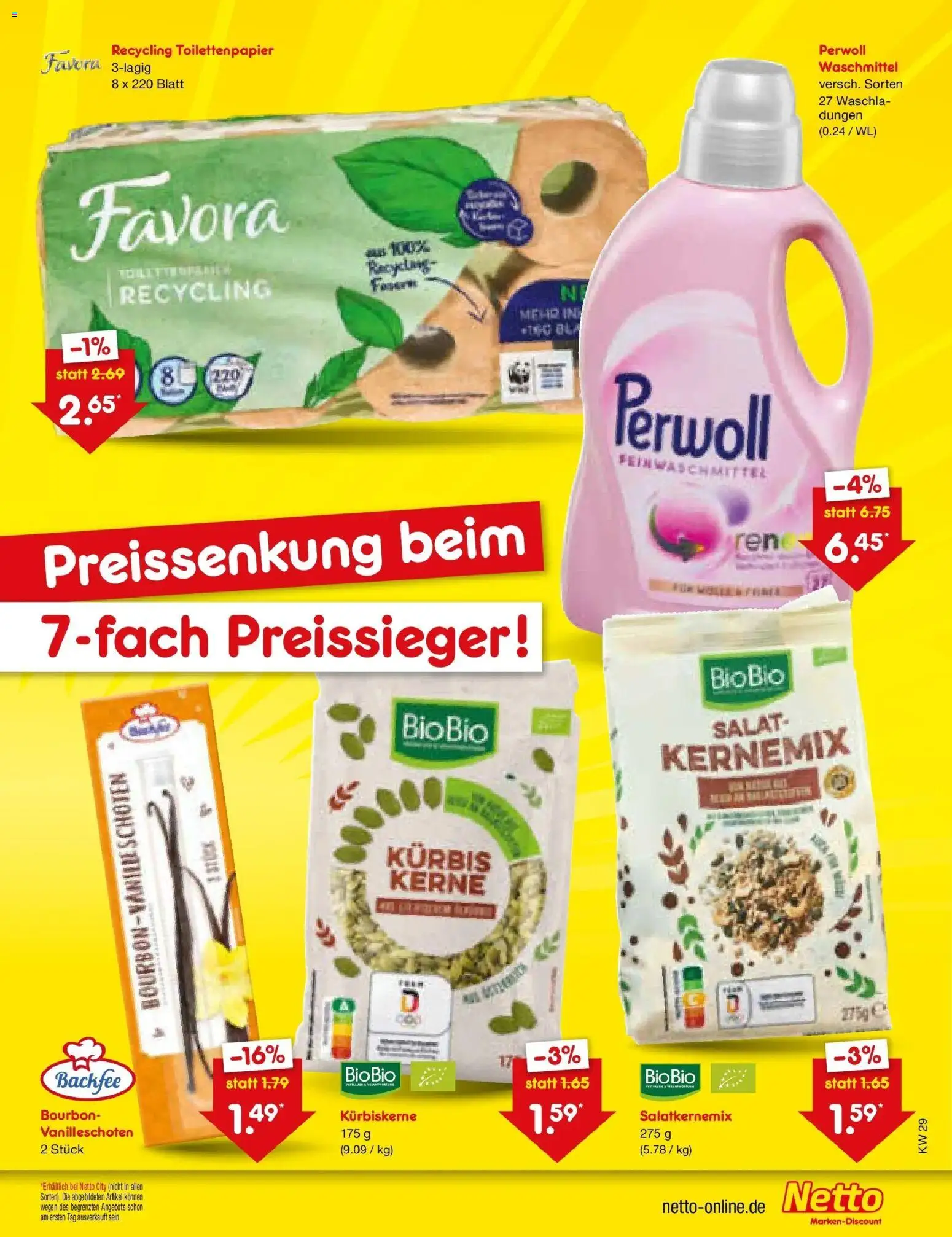 Netto Marken-Discount Prospekt Oberhaid – gültig ab 20.07.2026 | Seite: 45 | Produkte: Perwoll, Kürbis, Salat, Toilettenpapier