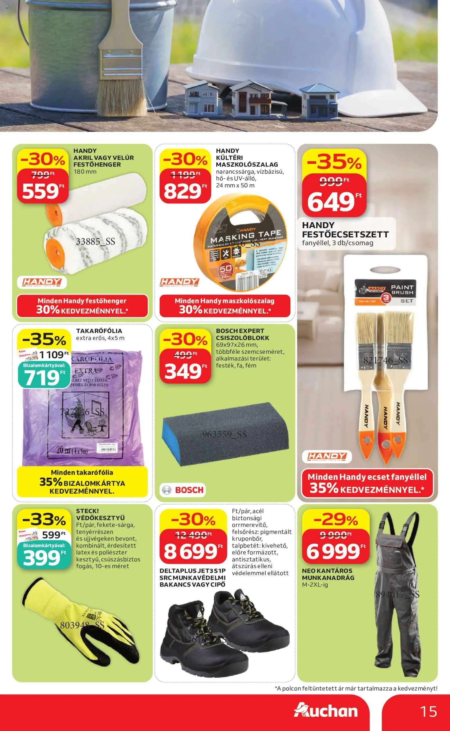Auchan akciós ujság - amely érvényes a következő dátumtól: 04.06.2026 | Oldal: 15 | Termékek: Bakancs, Ecset