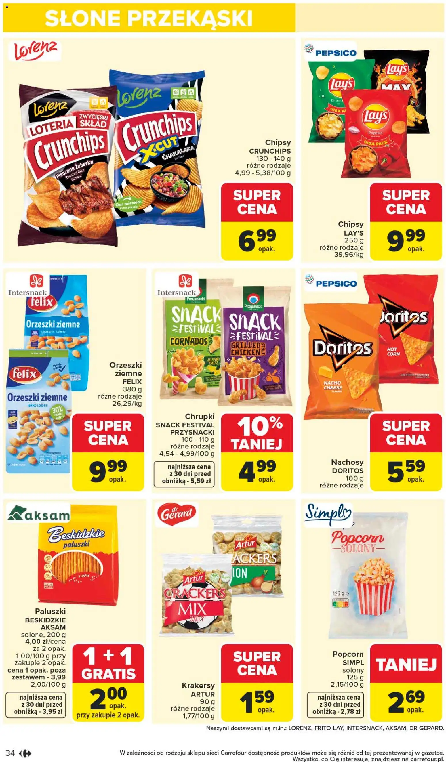 Carrefour gazetka od 25.05.2026 | Strona: 36 | Produkty: Chrupki, Doritos, Paluszki, Popcorn