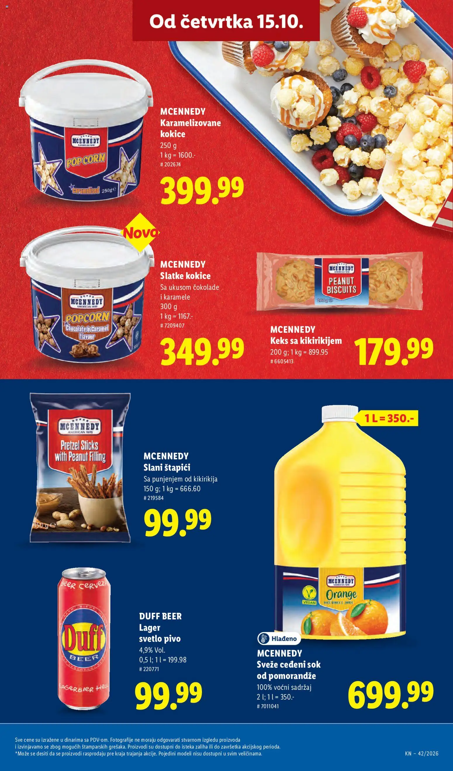 Lidl katalog - važi od 15.10.2026 | Strana: 55 | Proizvode: Sveže ceđeni sok, Hell, Slani štapići, Sok