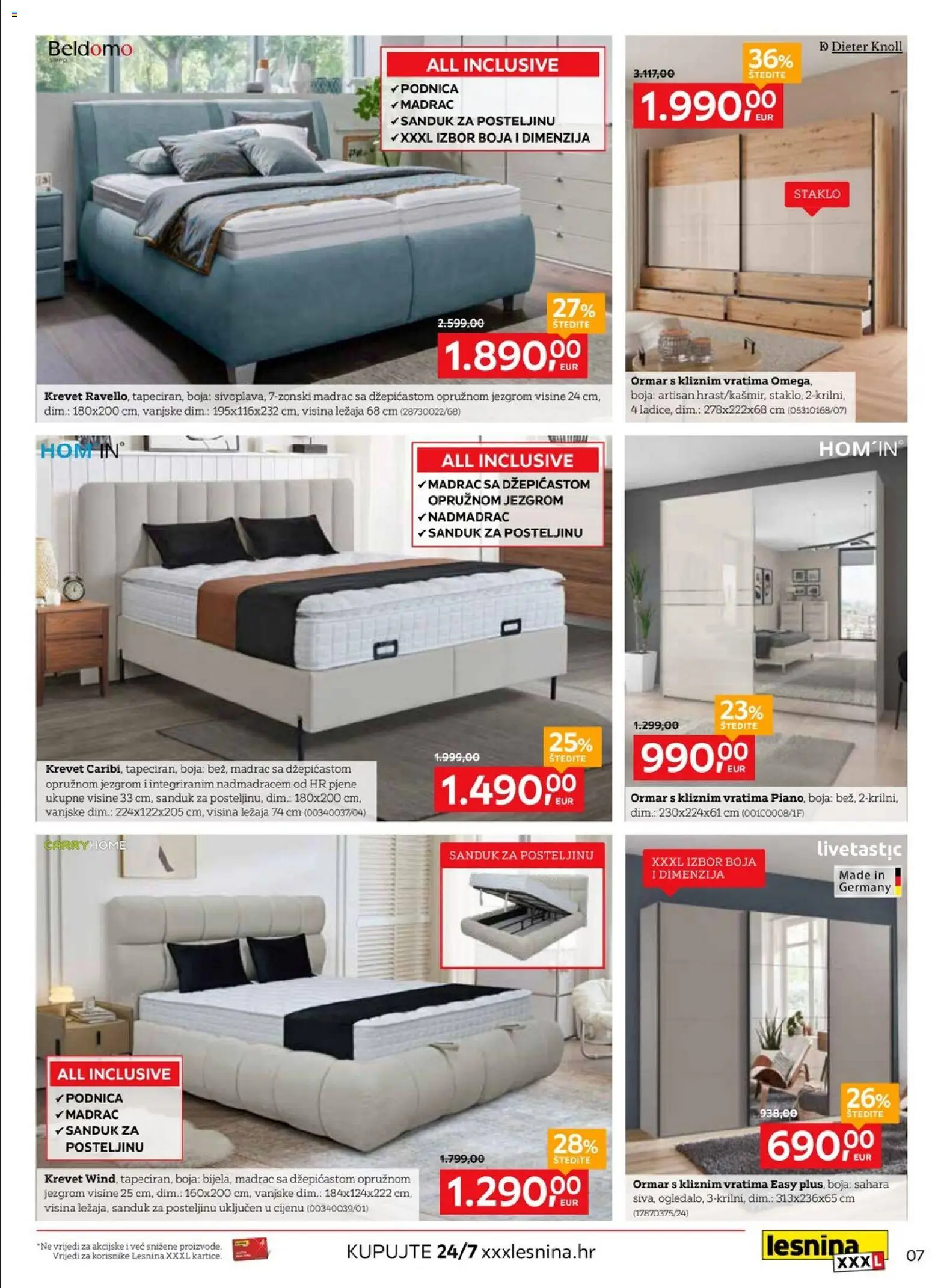 Lesnina katalog | vrijedi od 10.09.2026 | Stranica: 7 | Proizvodi: Madrac, Ormar, Omega, Staklo