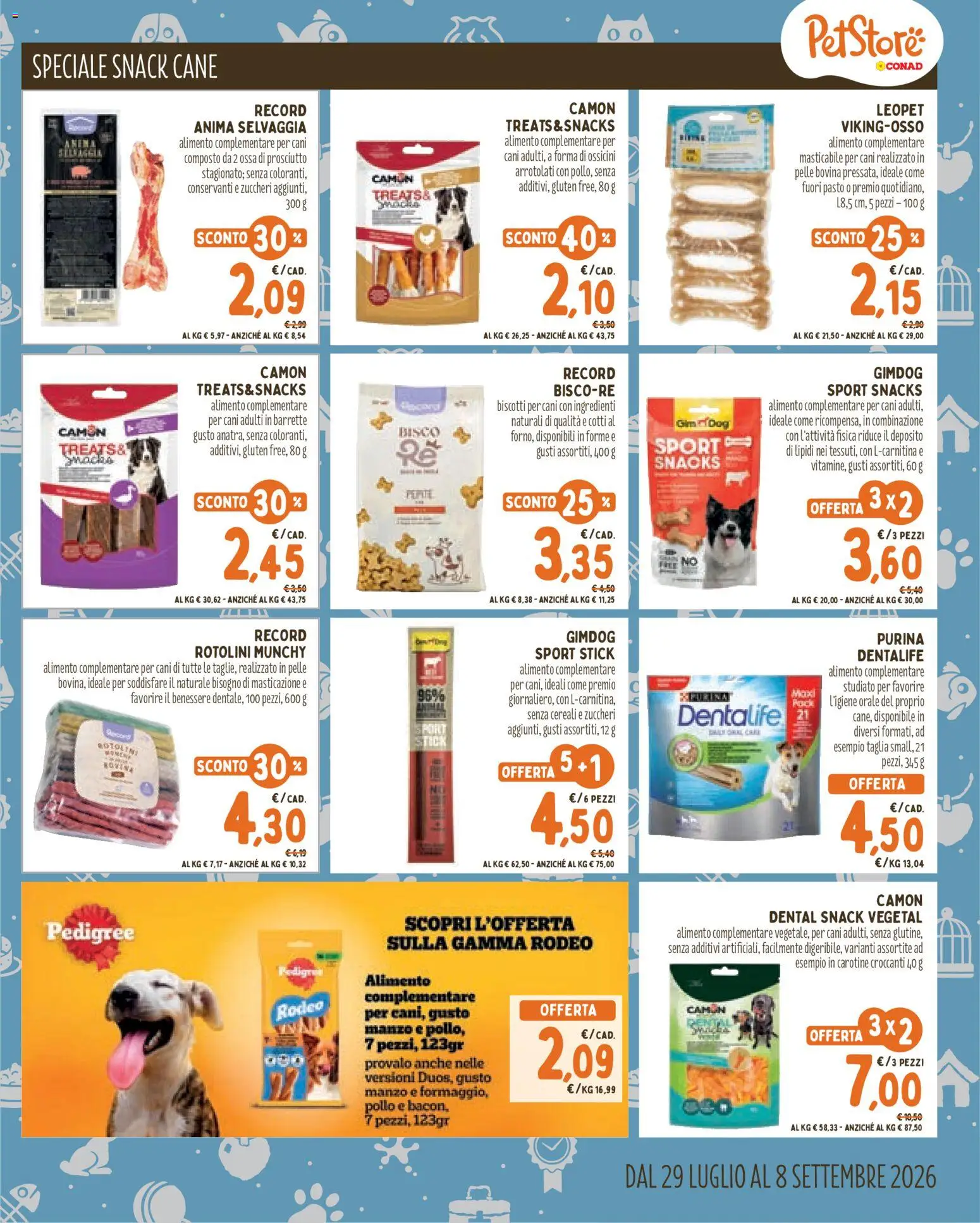 Volantino Conad del 29/07/2026 | Pagina: 7 | Prodotti: Pollo, Manzo, Biscotti, Prosciutto