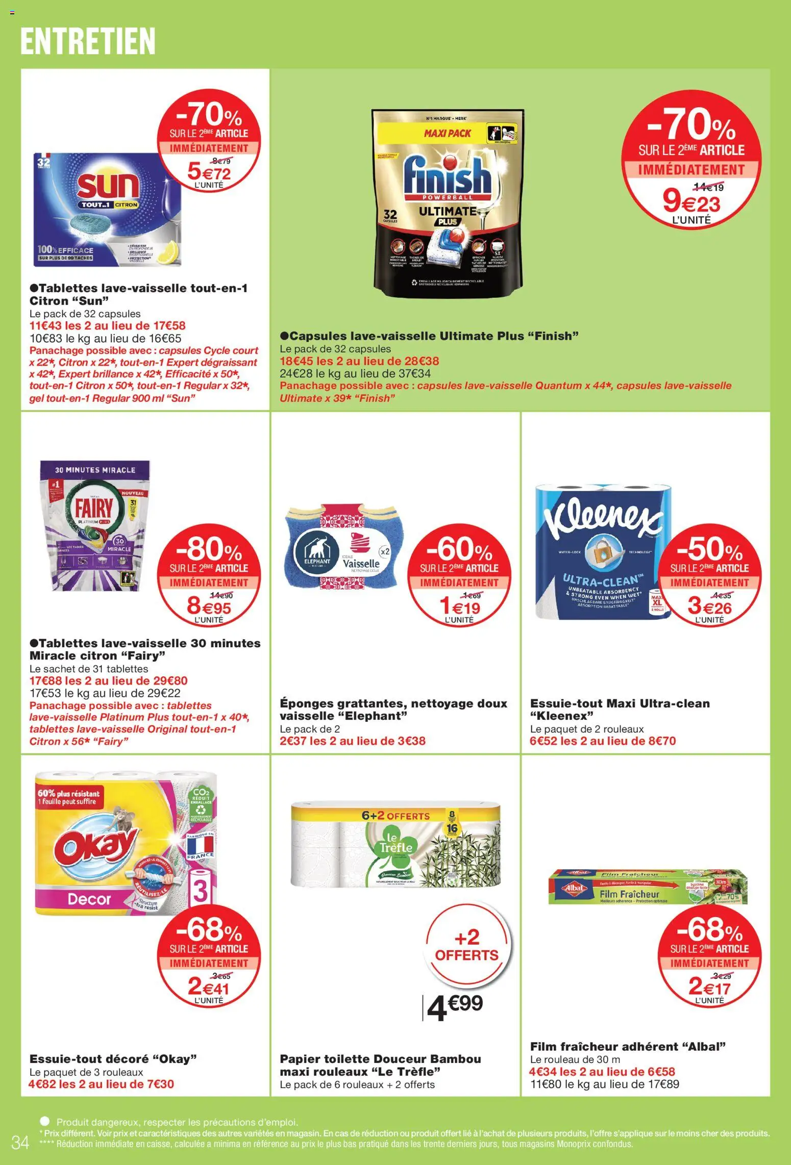 {H1} | Page: 34 | Produits: Capsules, Éponges, Fairy, Dégraissant