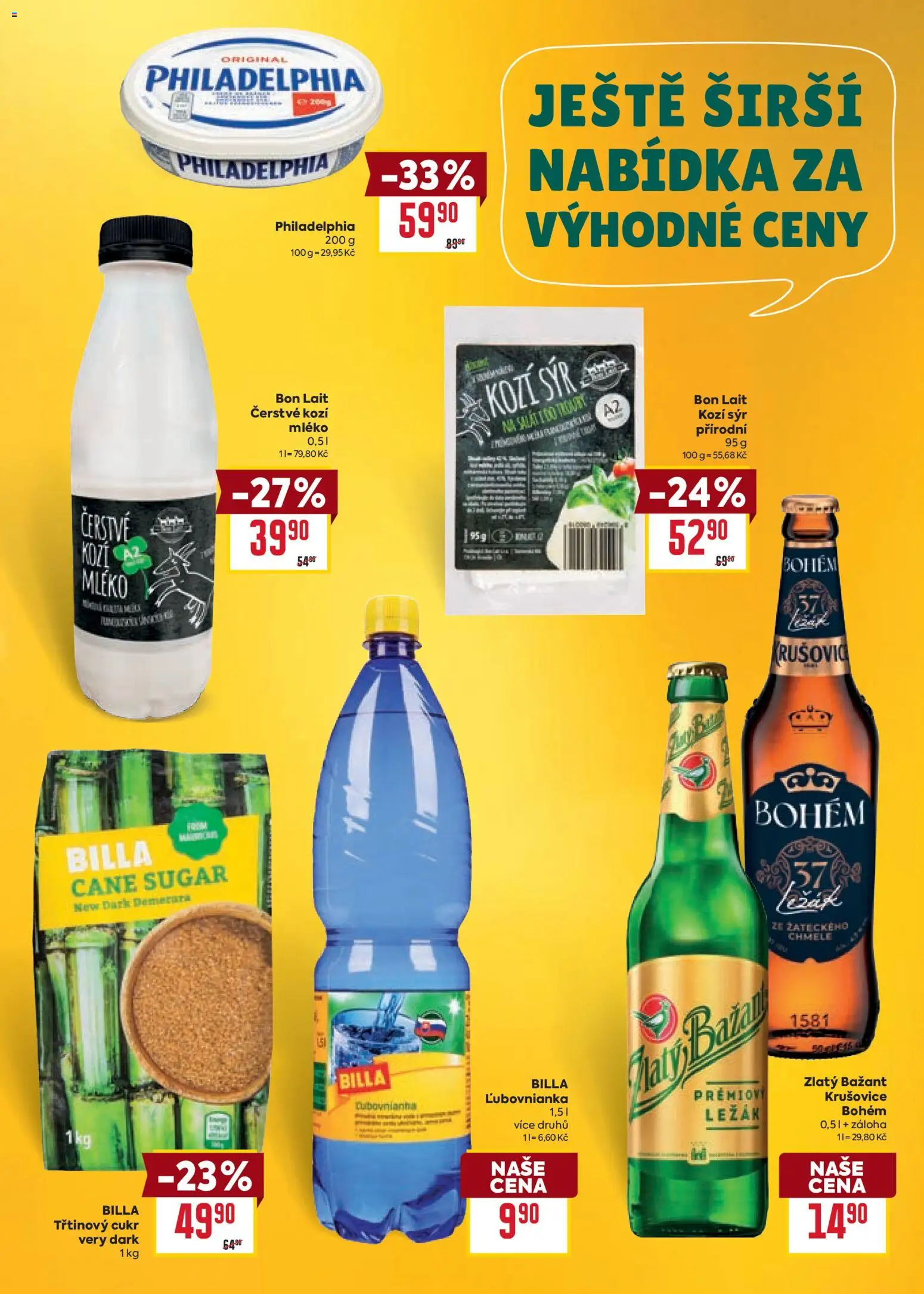 Billa Velký leták od 22.07.2026 | Strana: 35 | Produkty: Mléko, Třtinový cukr, Krušovice, Kozí sýr