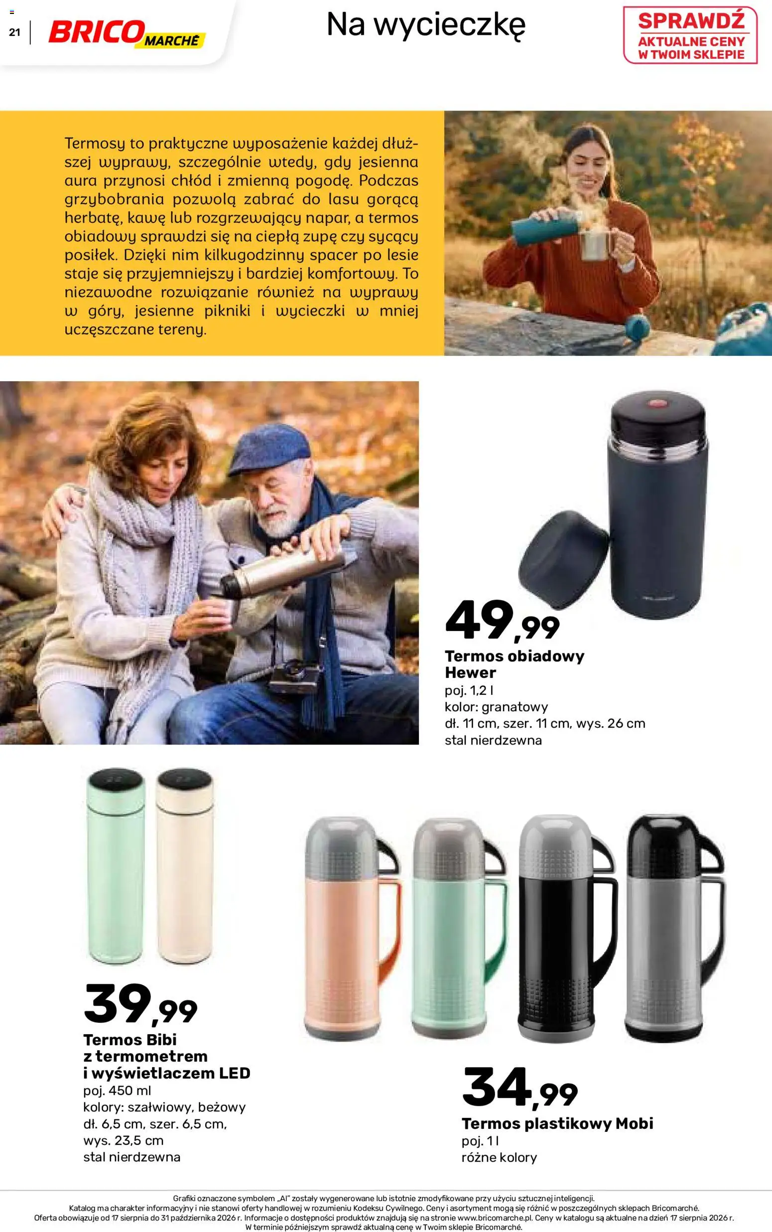 Brico Marché gazetka - Jesienne Inspiracje od 17.08.2026 | Strona: 21 | Produkty: Termos obiadowy, Termos