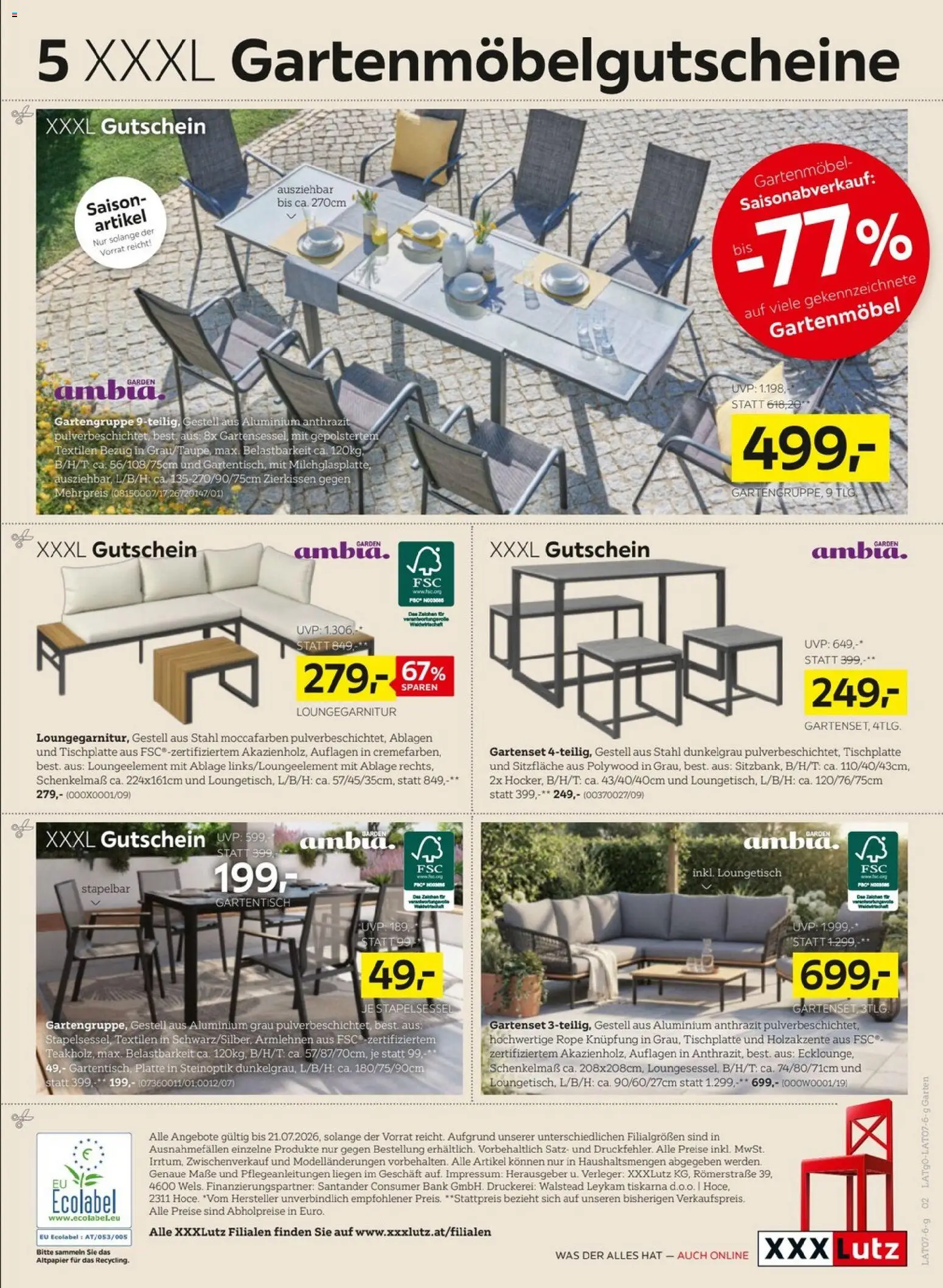 XXXLutz - Gartenmöbel gültig ab 07.07.2026 | Seite: 2 | Produkte: Gartenmöbel