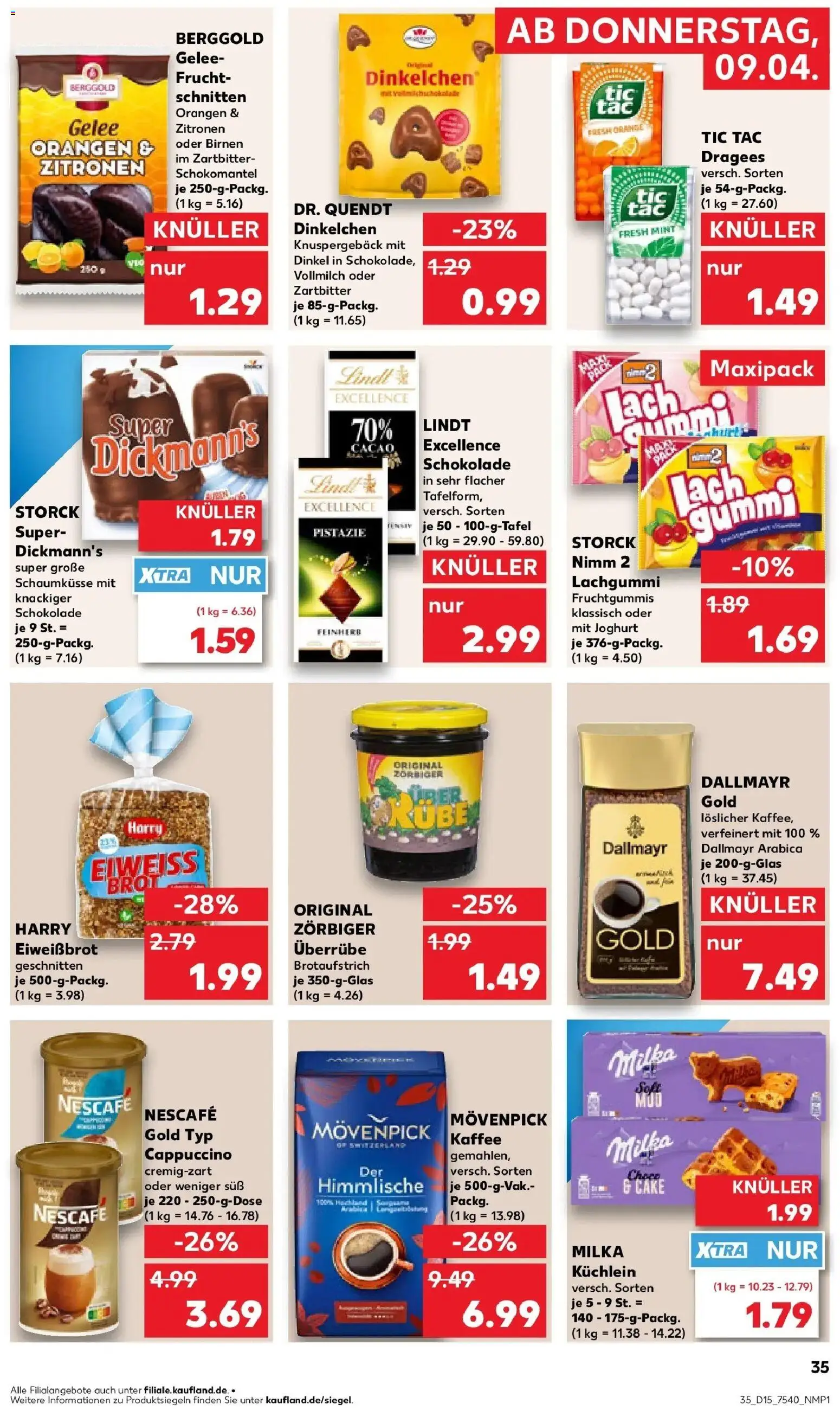 Kaufland Prospekt Oschersleben (Bode)	 – gültig ab 08.04.2026 | Seite: 35 | Produkte: Kaffee, Movenpick kaffee, Lindt, Zitronen