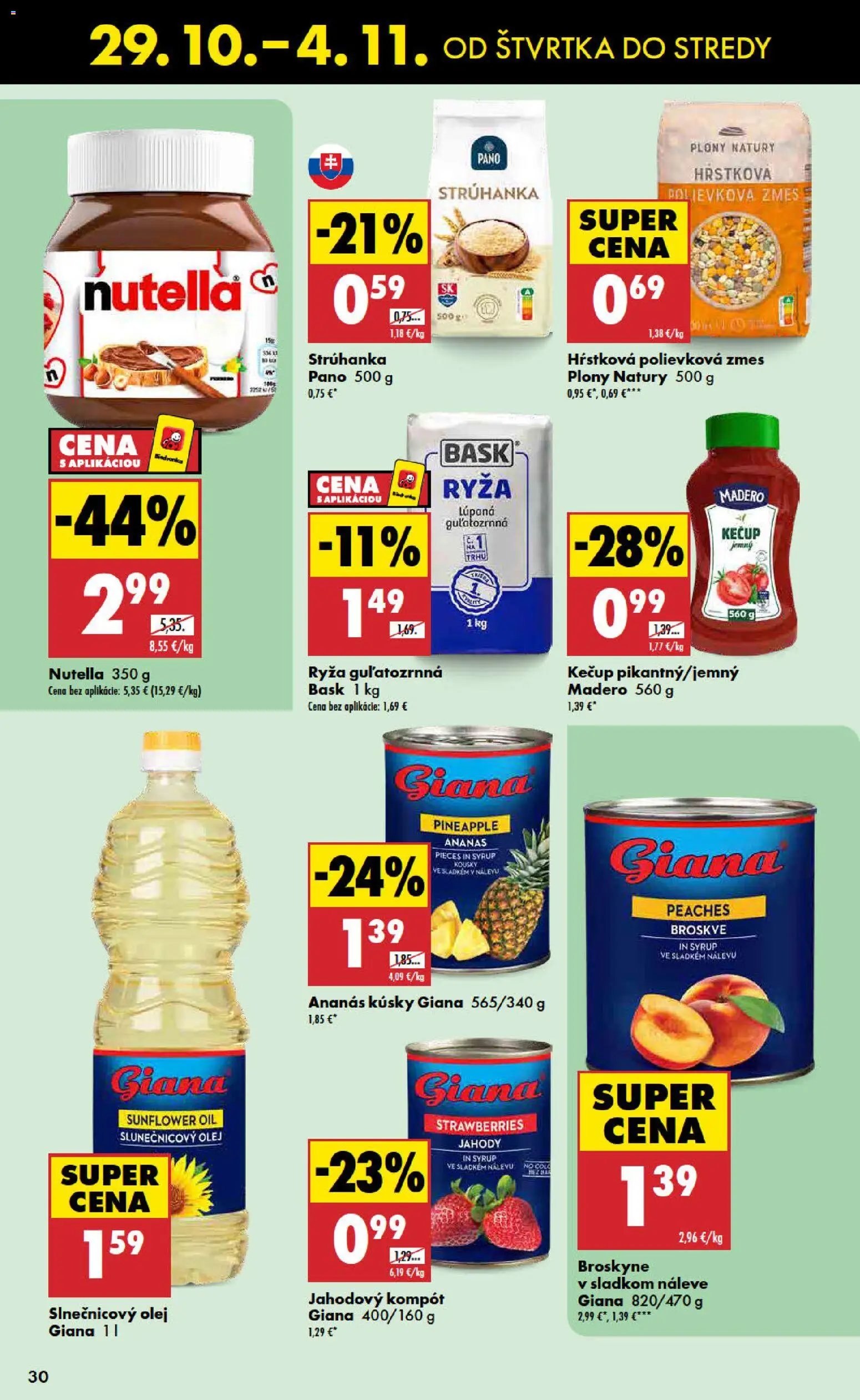 Nové Biedronka akcie – leták je platný od 29.10.2026 | Strana: 30 | Produkty: Strúhanka, Olej, Jahody, Nutella