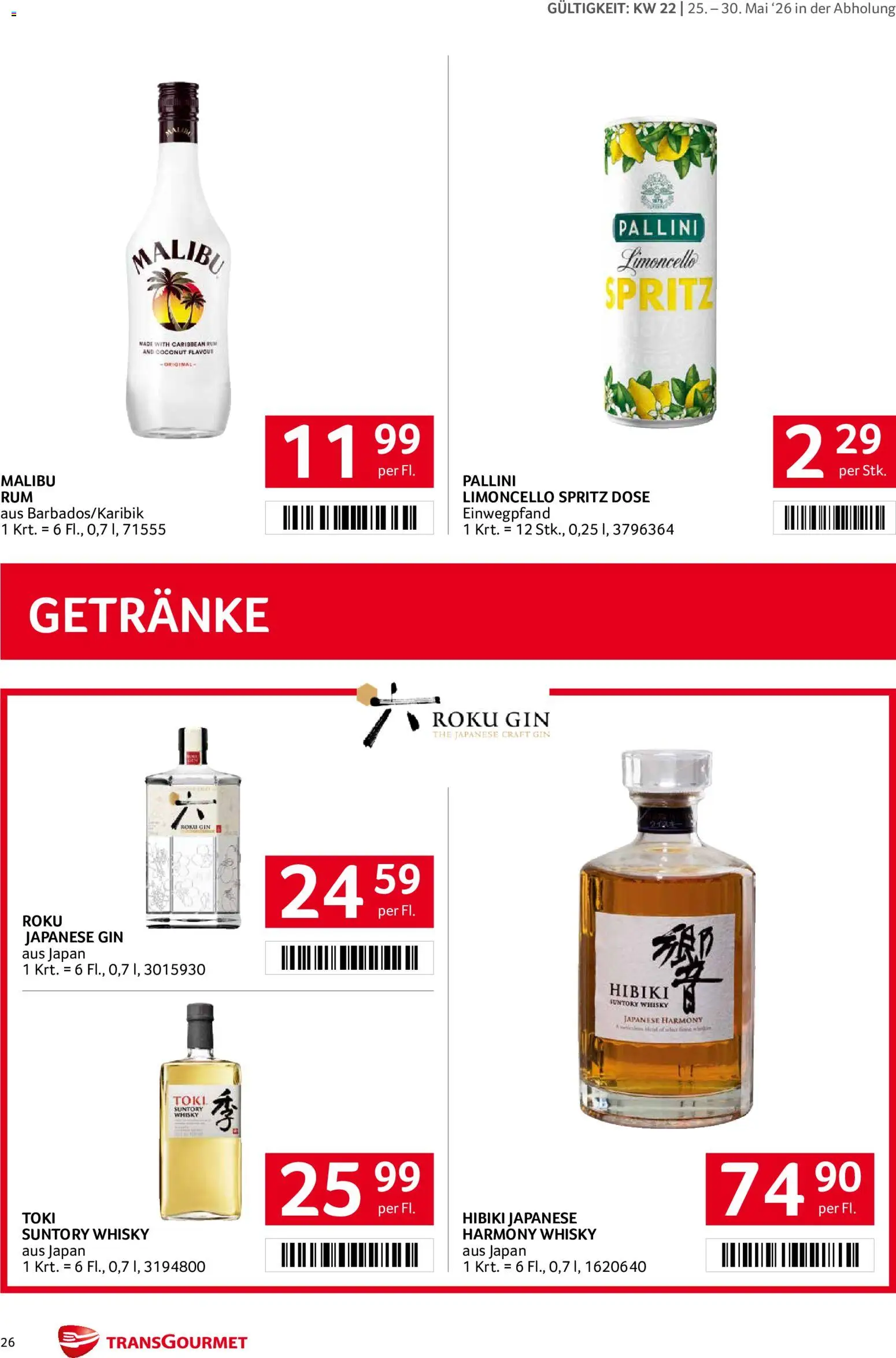 Transgourmet Flugblatt gültig ab 25.05.2026 | Seite: 25 | Produkte: Gin