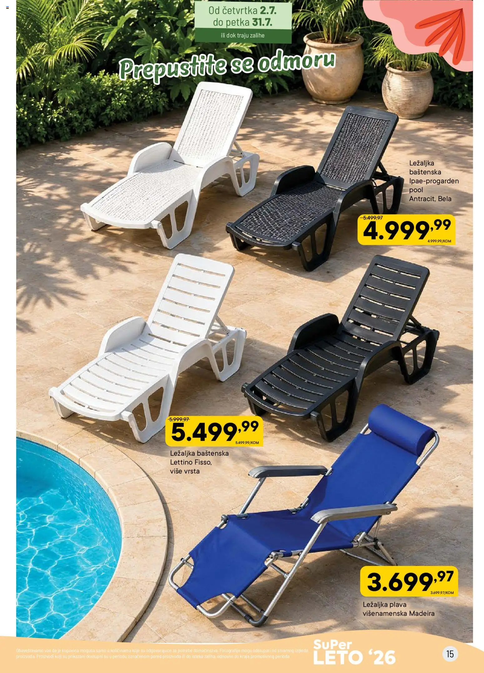 PerSu katalog - važi od 02.07.2026 | Strana: 15 | Proizvode: Ležaljka