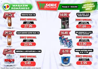 Ofertele Senic valabile de la 22.06.2026 | Pagină: 6 | Produse: Bucătărie, Mici, Salam, Apă