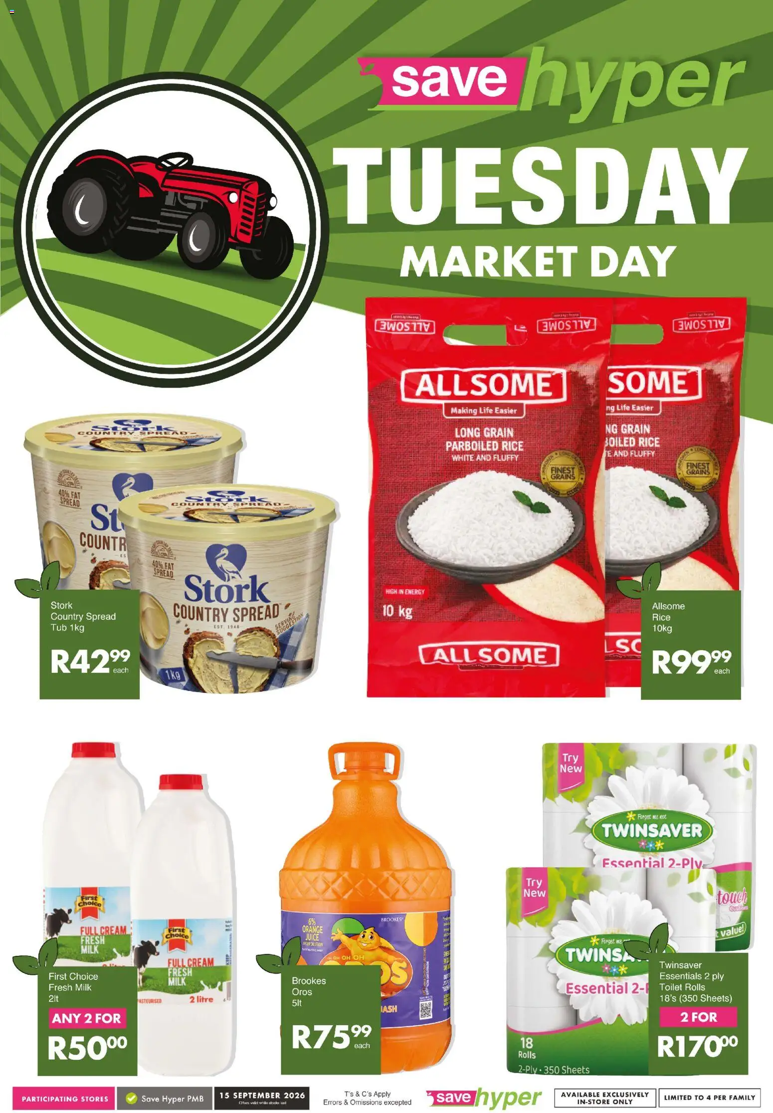 New Save catalogue – valid from 15/09/2026 | Page: 9 | Products: Spread, Toilet, Milk, Rice