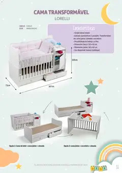 Pré-visualização Auchan - Catálogo Puericultura válido de 13/01/2026 | Página: 55 | Produtos: Cama, Cómoda, Cama de bébé, Berço