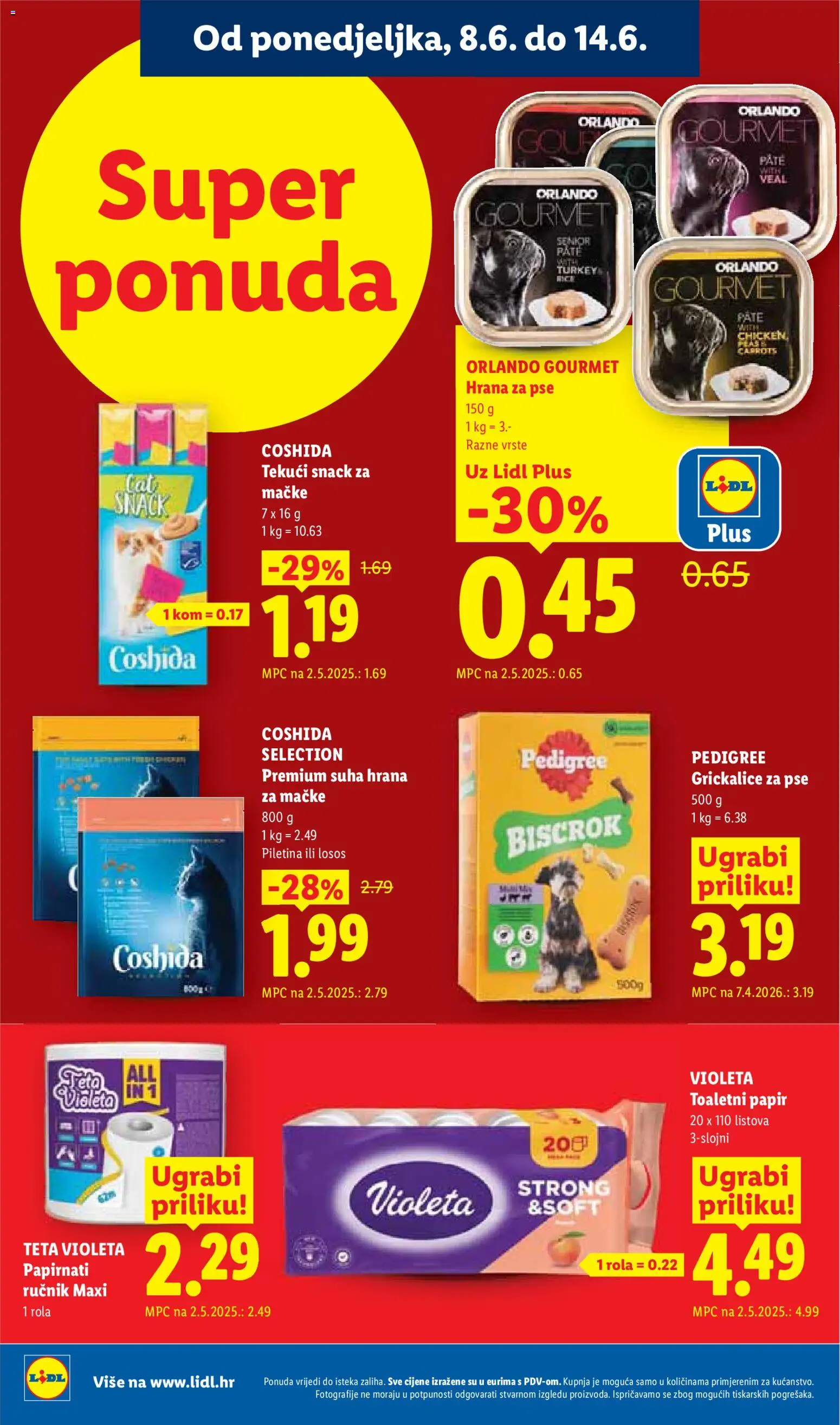 Lidl katalog | vrijedi od 08.06.2026 | Stranica: 26 | Proizvodi: Hrana za pse, Ručnik, Hrana za mačke, Losos